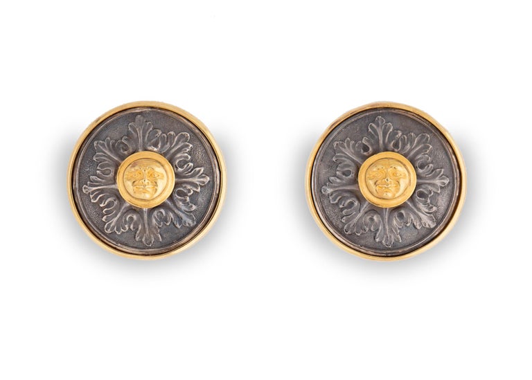 Paul Lantuch Gold and Silver Earrings at 1stDibs