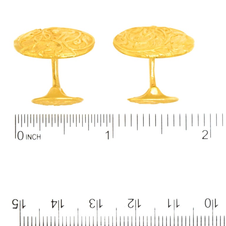 Paul Lantuch Renaissance Revival Gold Cufflinks at 1stDibs