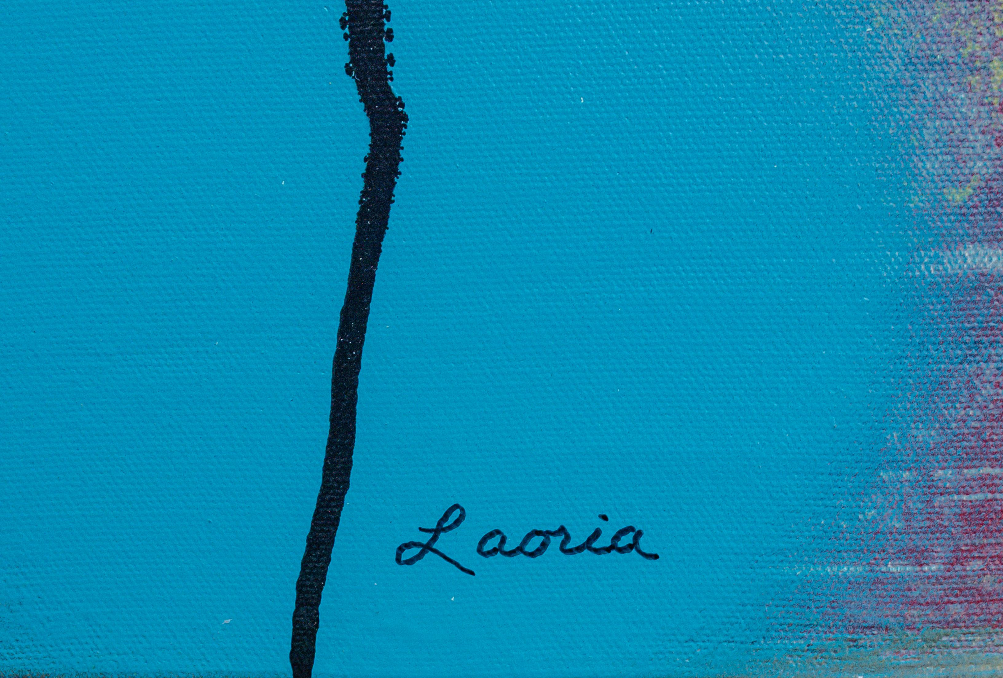 Abstracted Polka Dot Canvas with Spray Paint by Paul Laoria For Sale 1