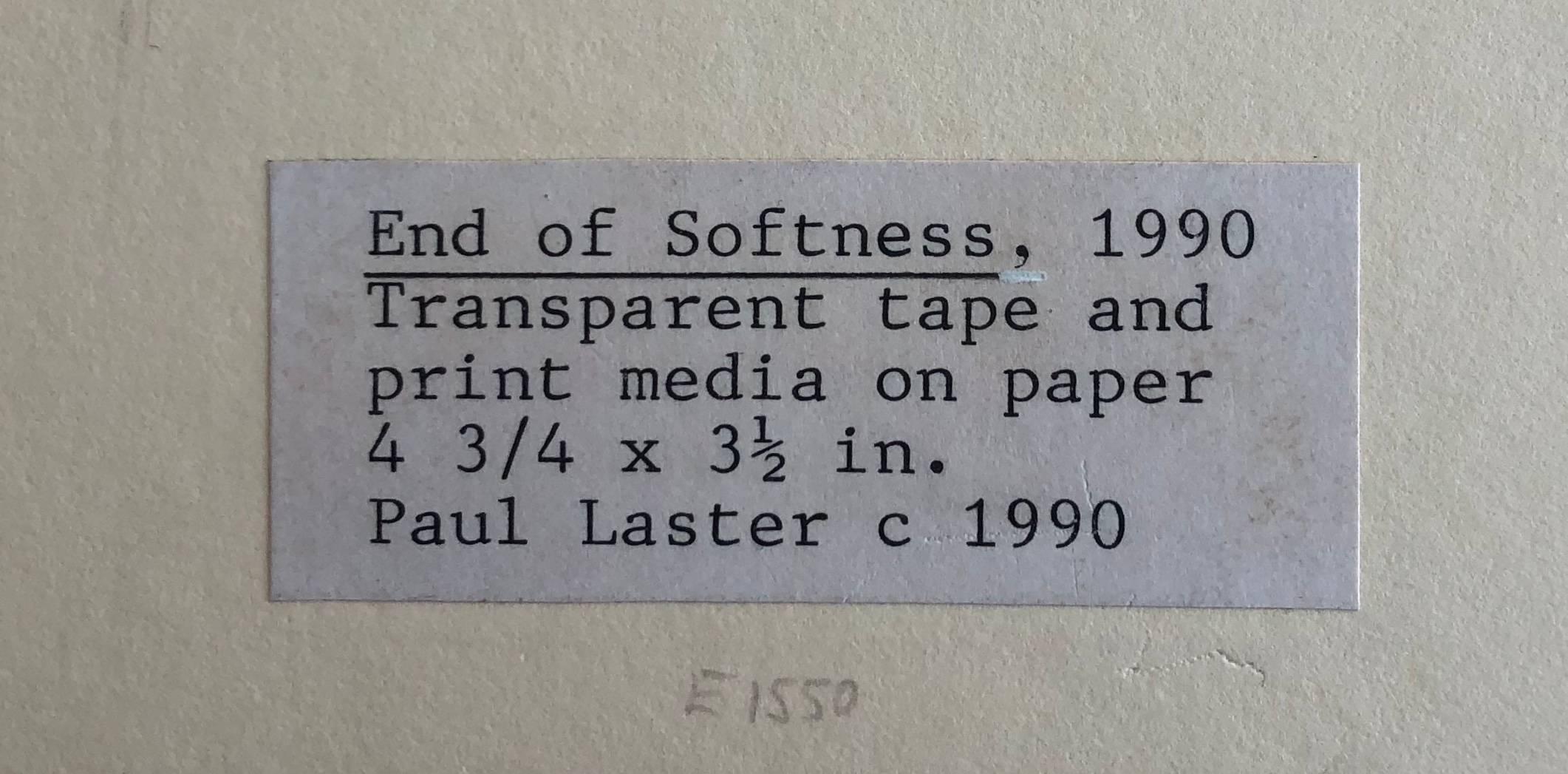 End of Softness, Transparent Tape and Print Media on Paper, 1990 - Contemporary Mixed Media Art by Paul Laster