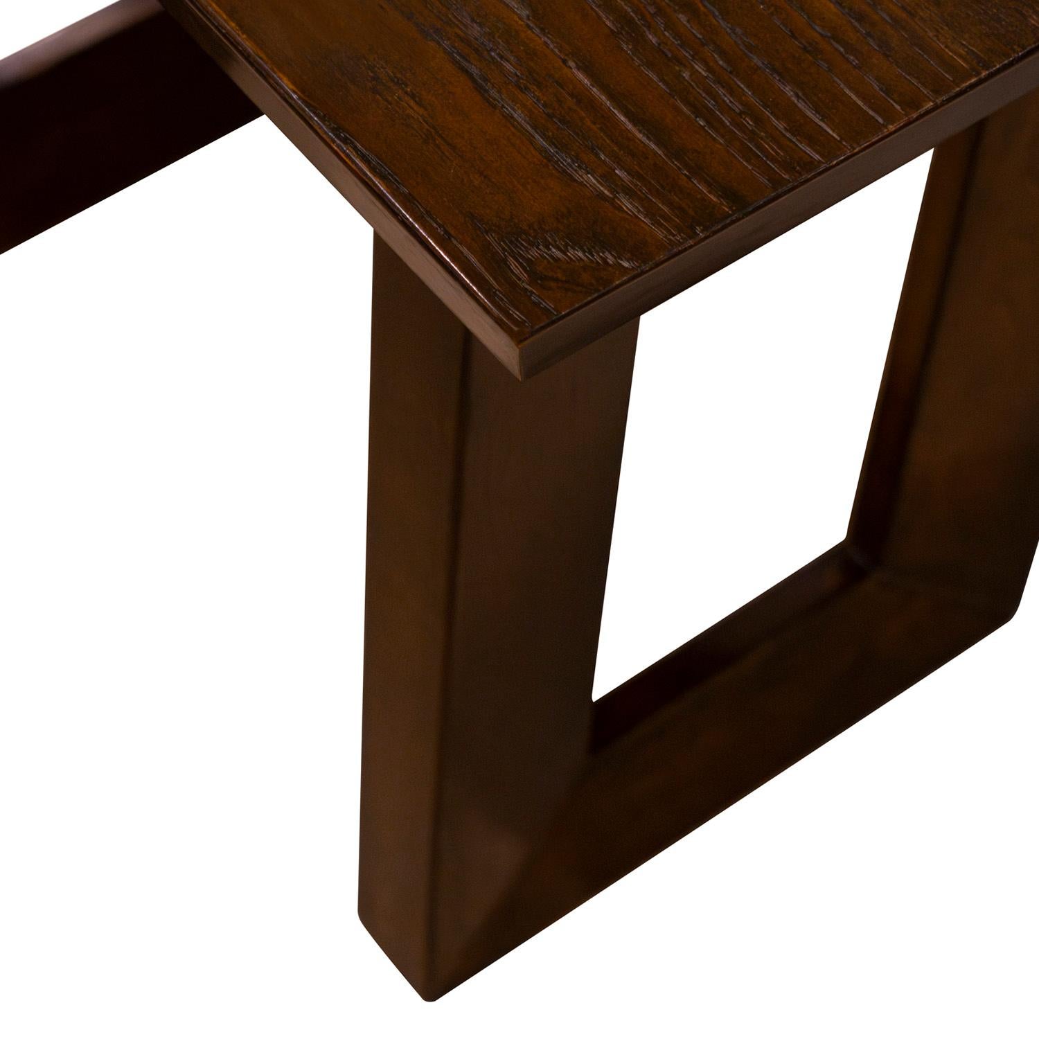 Hand-Crafted Paul Laszlo Architectural Side Table in Dark Oak 1950s