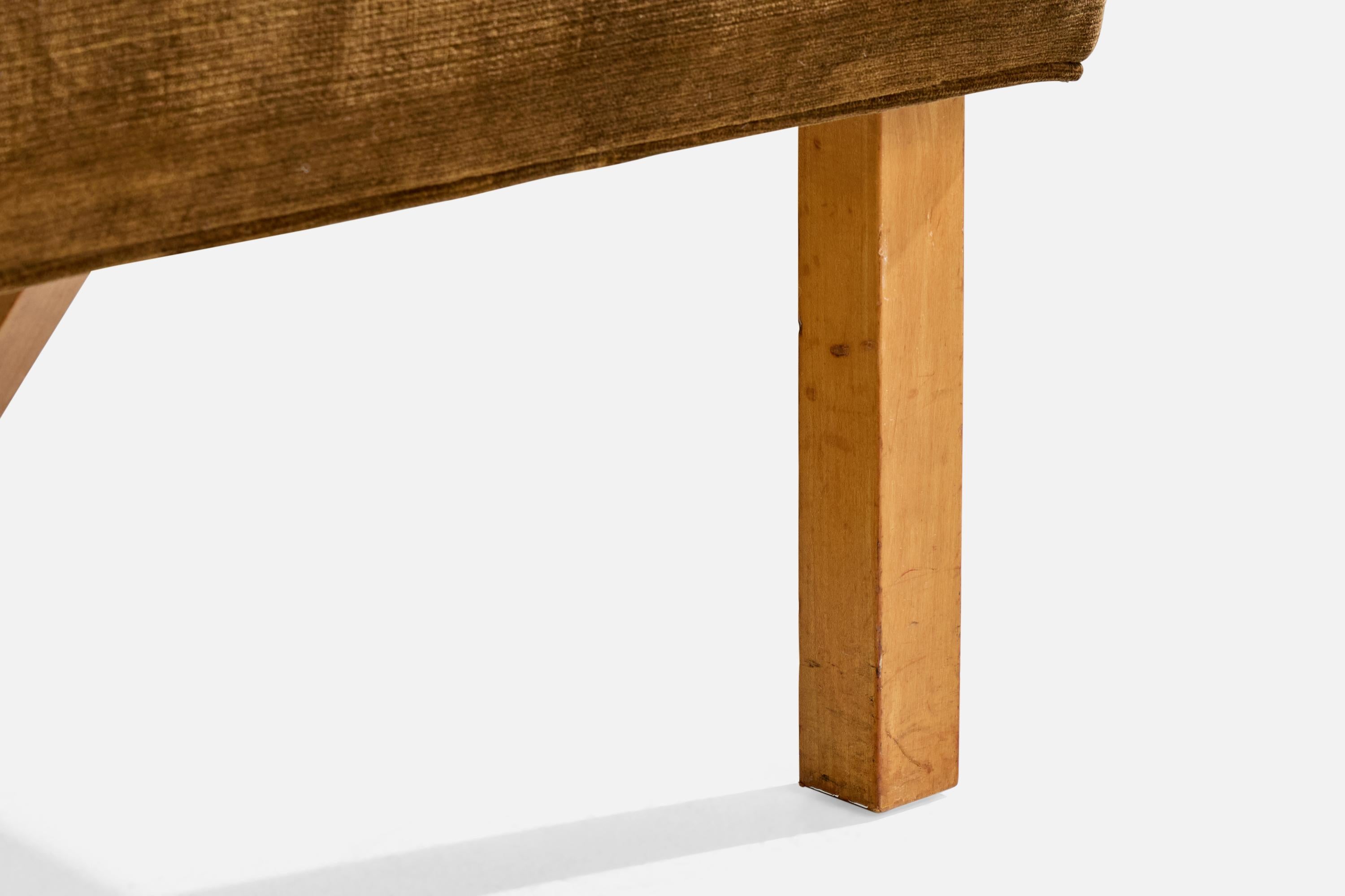 Paul Laszlo, chaise longue, acajou, velours, États-Unis, années 1950 en vente 5