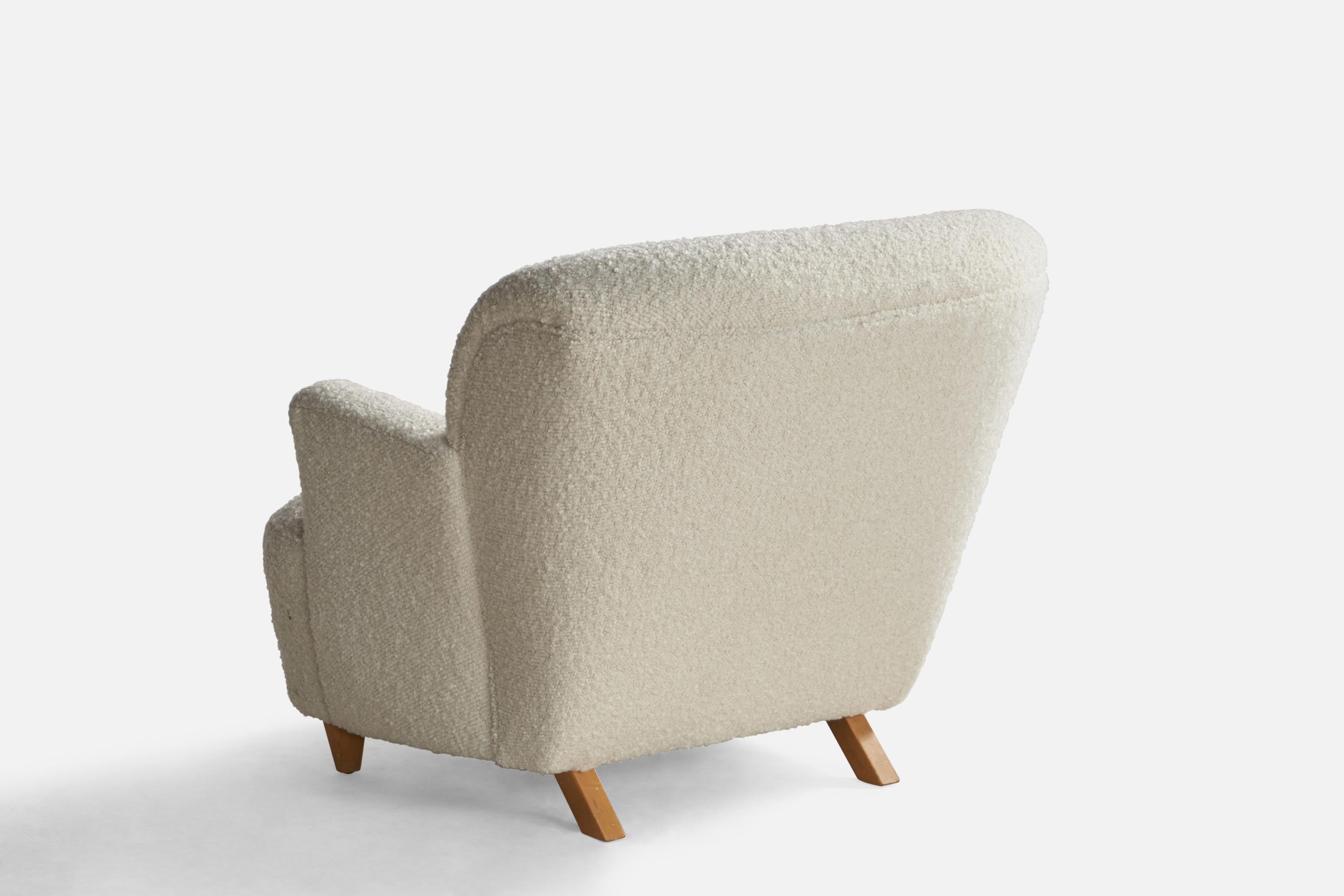 American Paul Laszlo Attribution, Lounge Chair, Wood, Fabric, USA, 1940s For Sale
