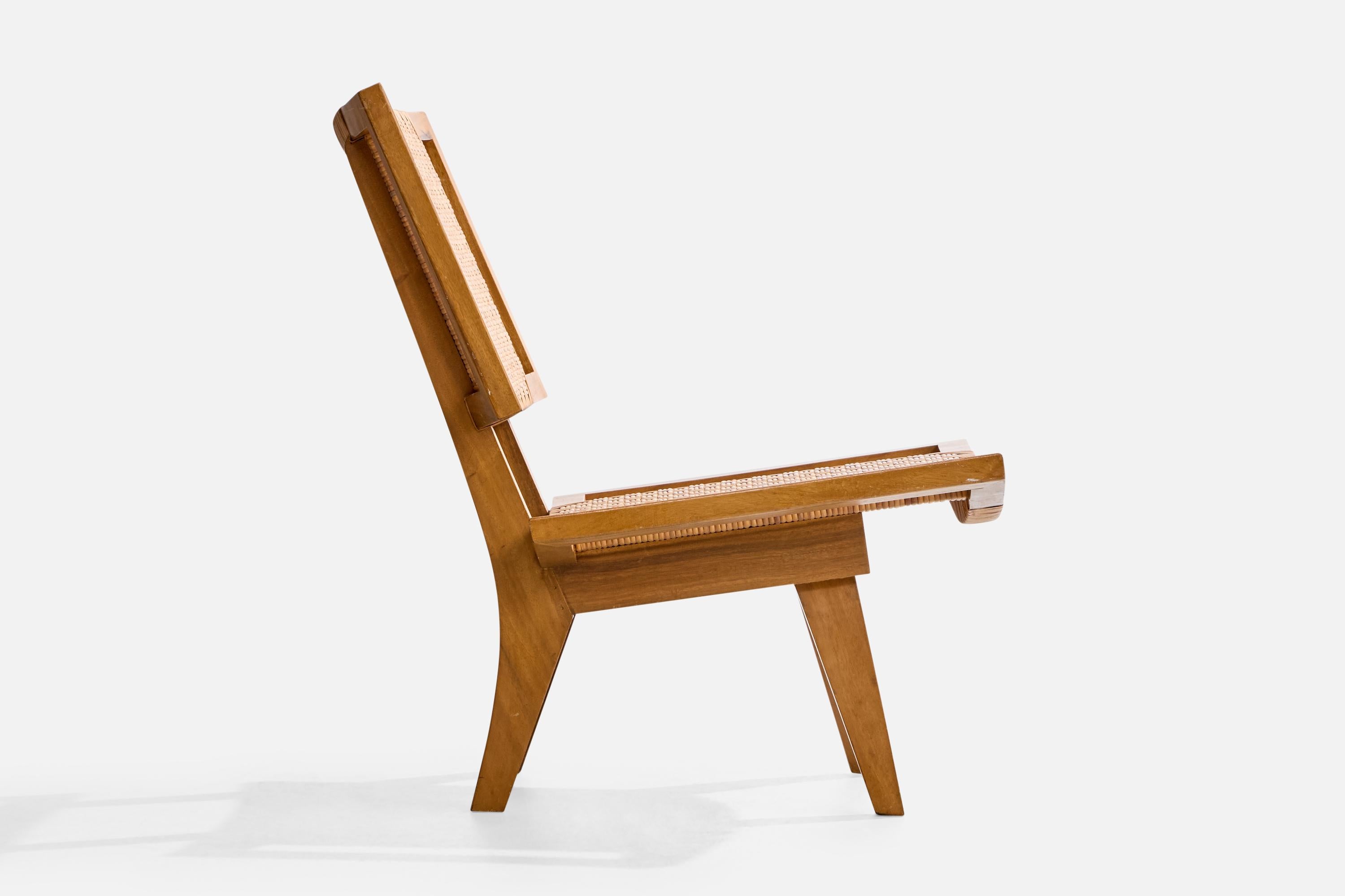 Paul Laszlo Attribution, Lounge Chairs, Mahogany, Rattan, USA, 1950s For Sale 8