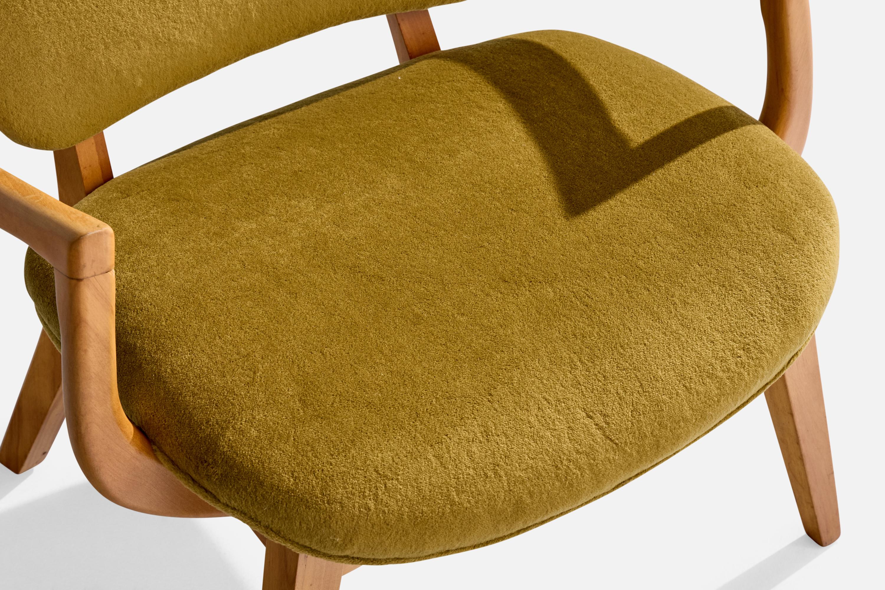 Loungesessel von Paul Laszlo Attribution, Mahagoni, Samt, USA, 1950er Jahre im Angebot 5