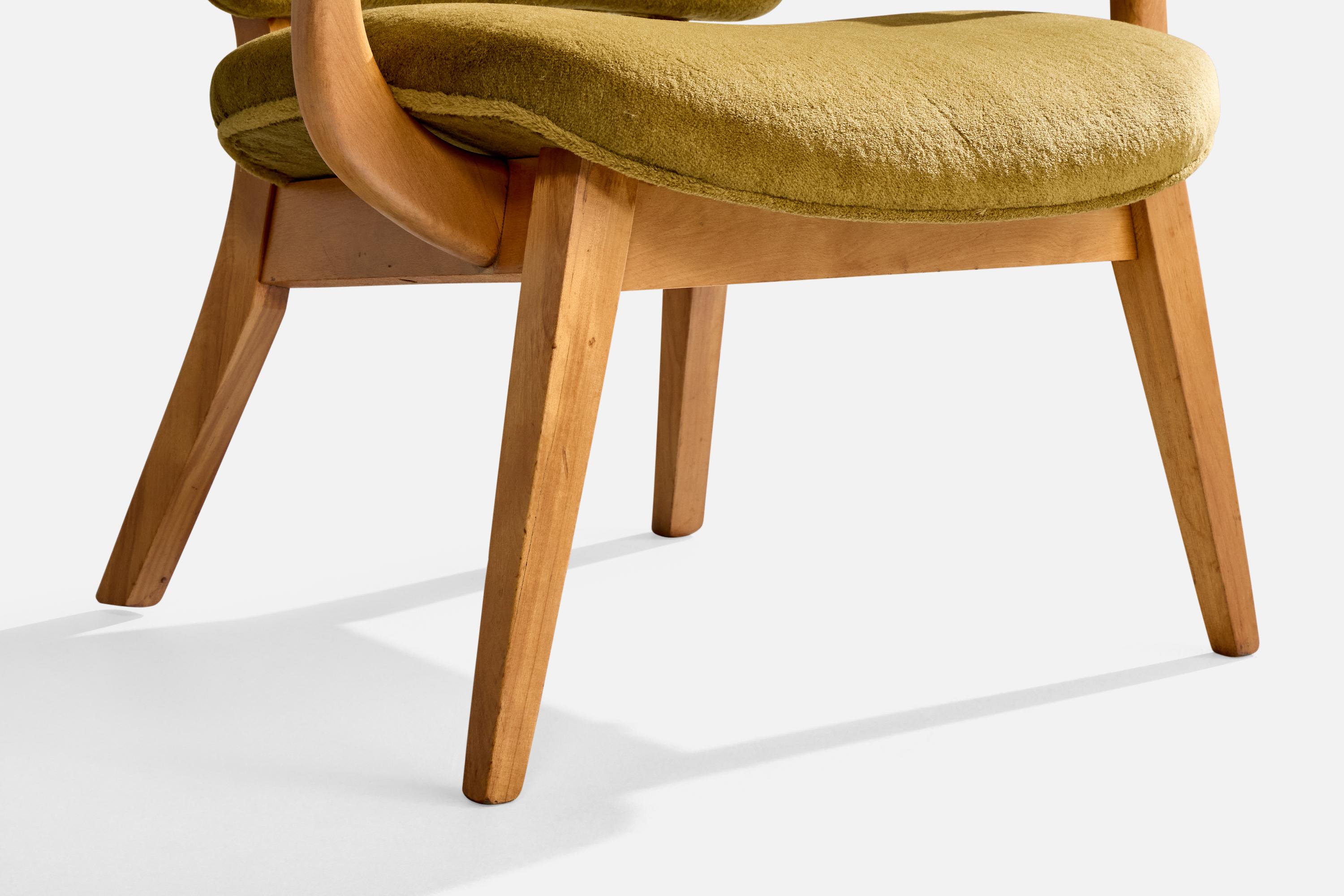 Loungesessel von Paul Laszlo Attribution, Mahagoni, Samt, USA, 1950er Jahre im Angebot 6