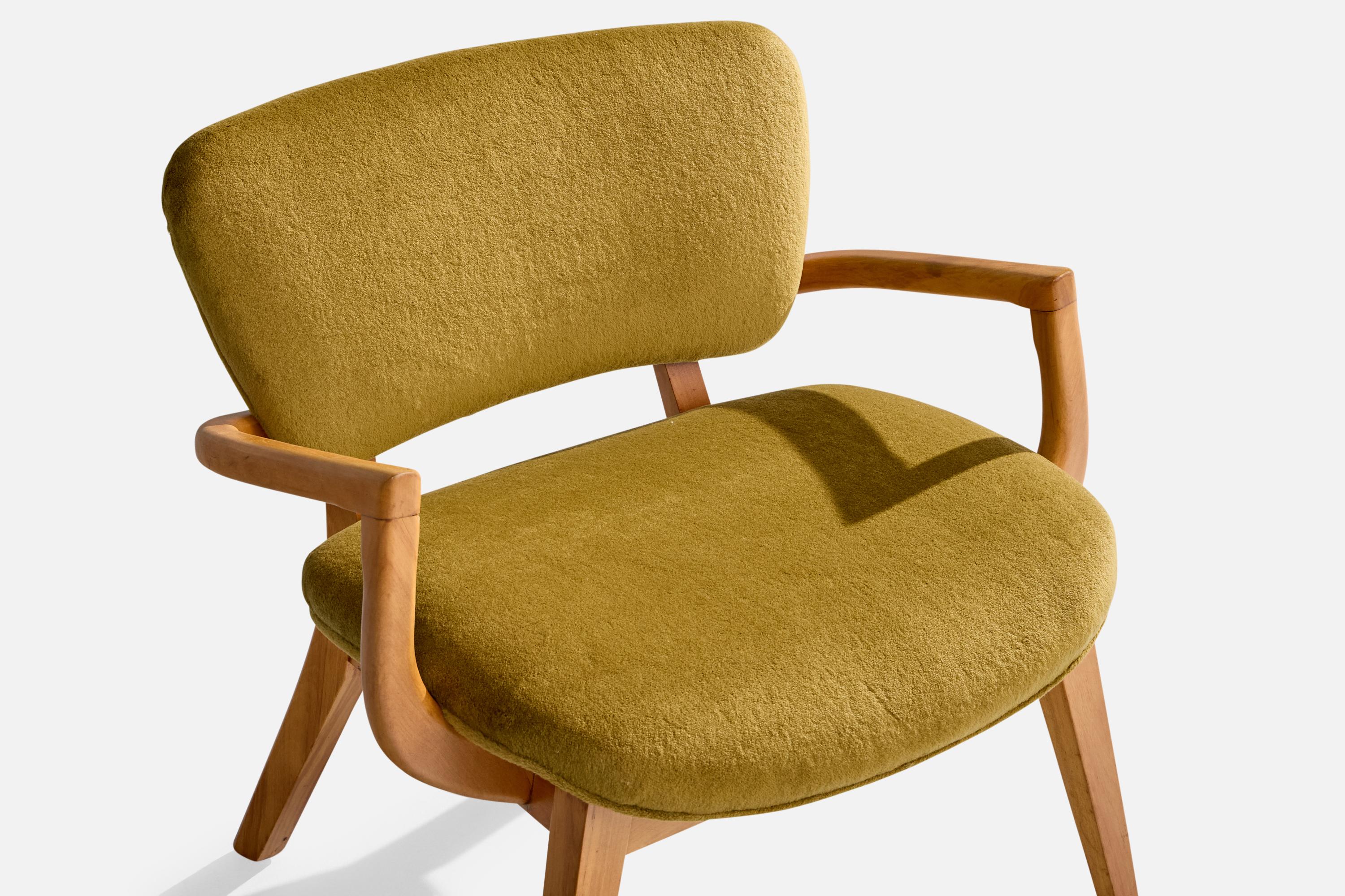 Loungesessel von Paul Laszlo Attribution, Mahagoni, Samt, USA, 1950er Jahre im Angebot 2