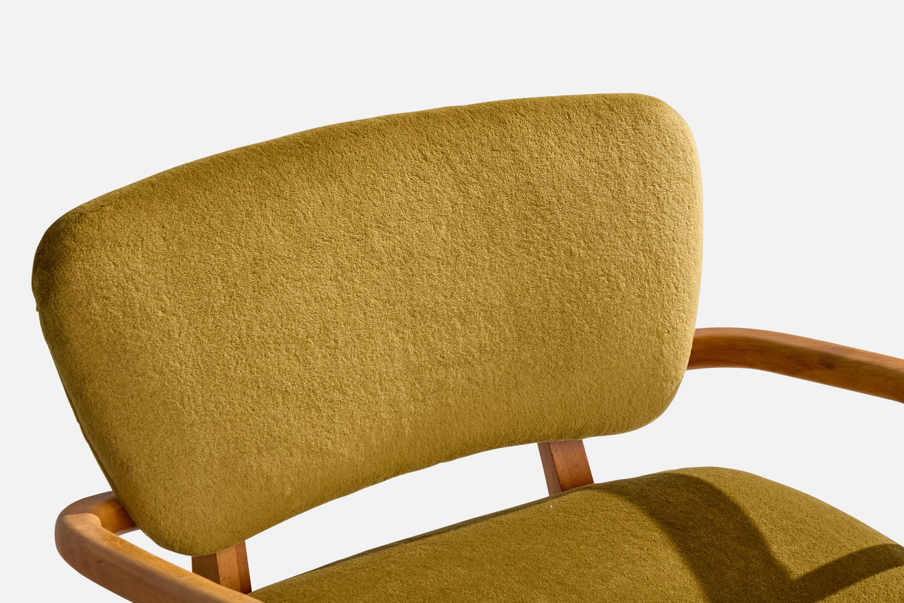 Loungesessel von Paul Laszlo Attribution, Mahagoni, Samt, USA, 1950er Jahre im Angebot 3