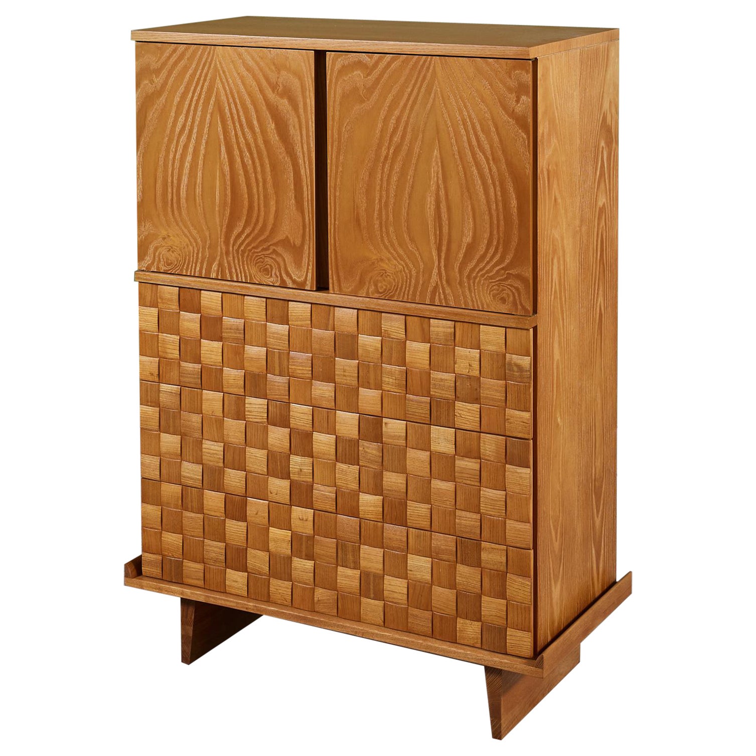 Paul Laszlo "Basket Weave" Highboy Dresser for Brown Saltman