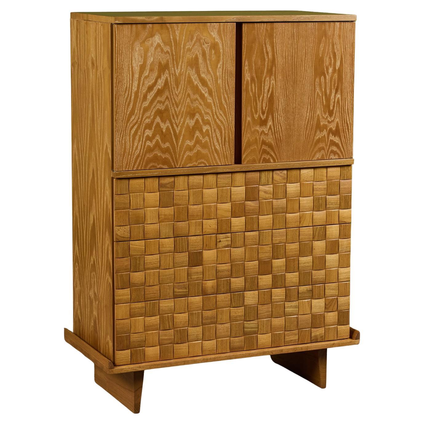 Paul Laszlo "Basket Weave" Highboy Dresser for Brown Saltman