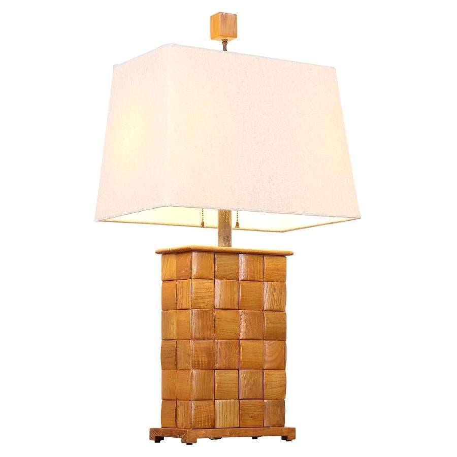 Expertly Restored - Paul Laszlo "Basket Weave" Table Lamp for Brown Saltman For Sale