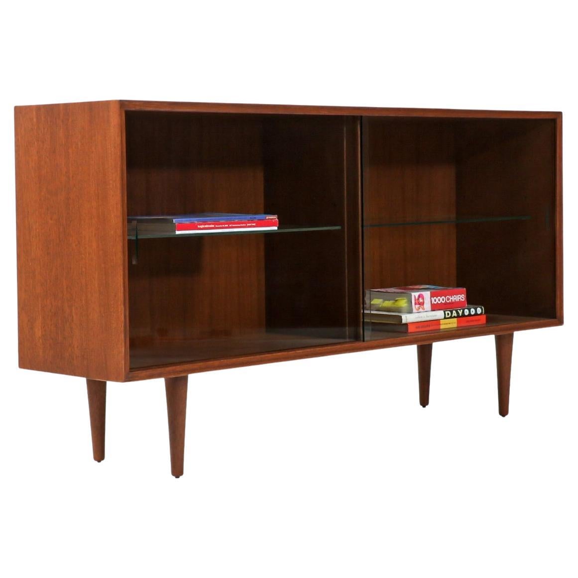 Expertly Restored - Paul Laszlo Bookcase with Glass Doors for Brown Saltman