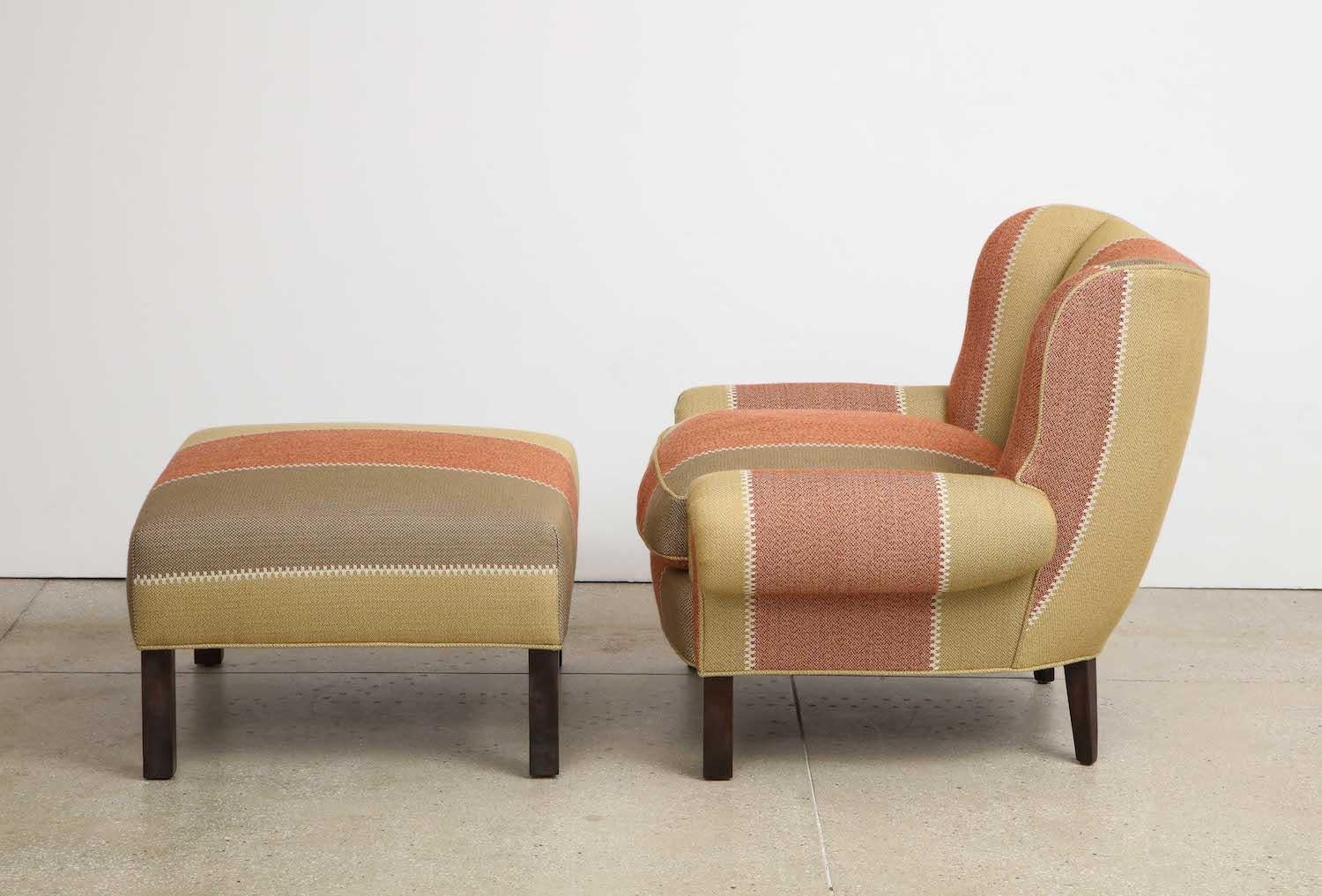 Mid-Century Modern Paul László Chair and Ottoman