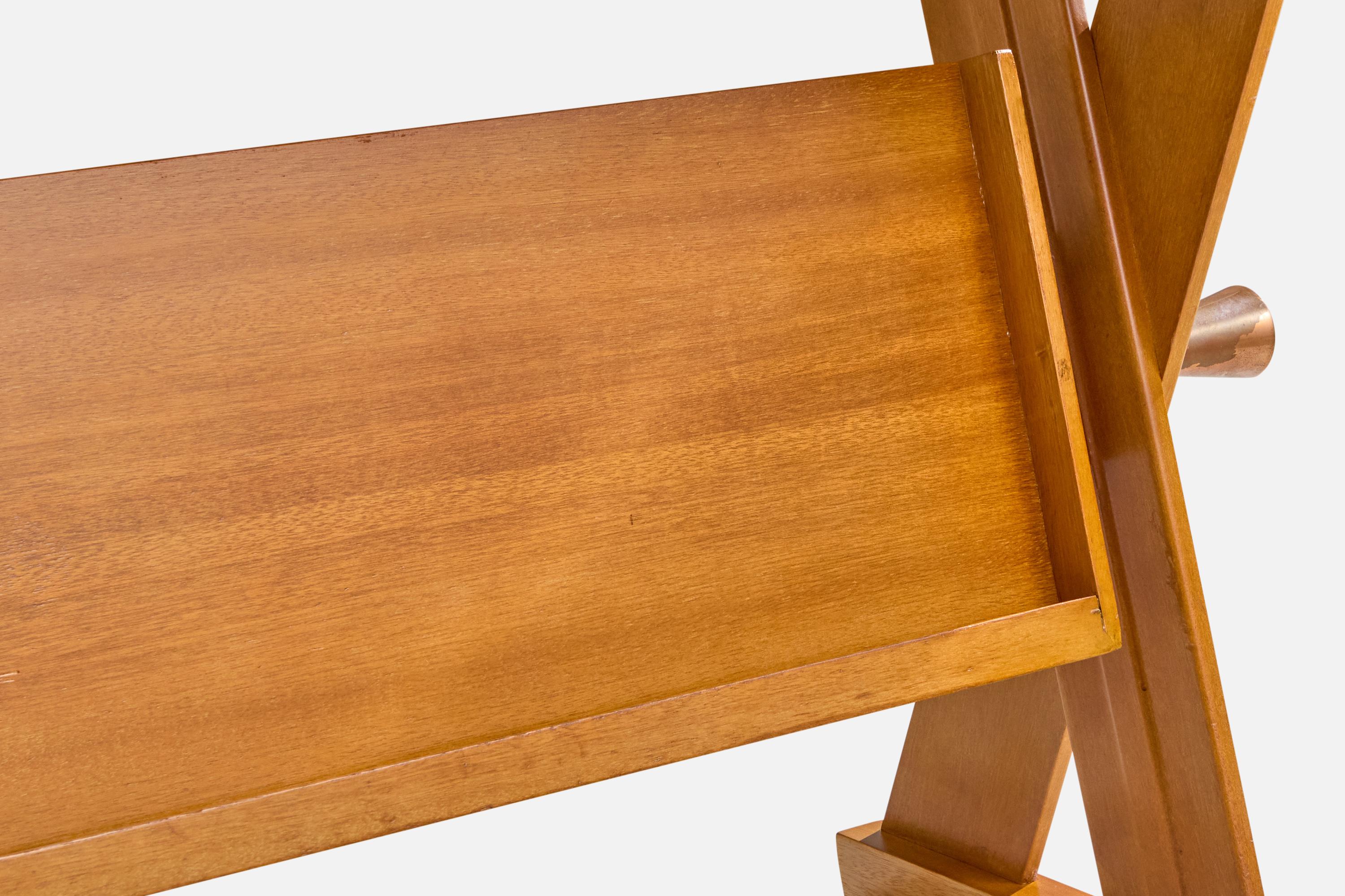 Mid-20th Century Paul Laszlo, Console Table, Oak, Copper, USA, 1950s For Sale