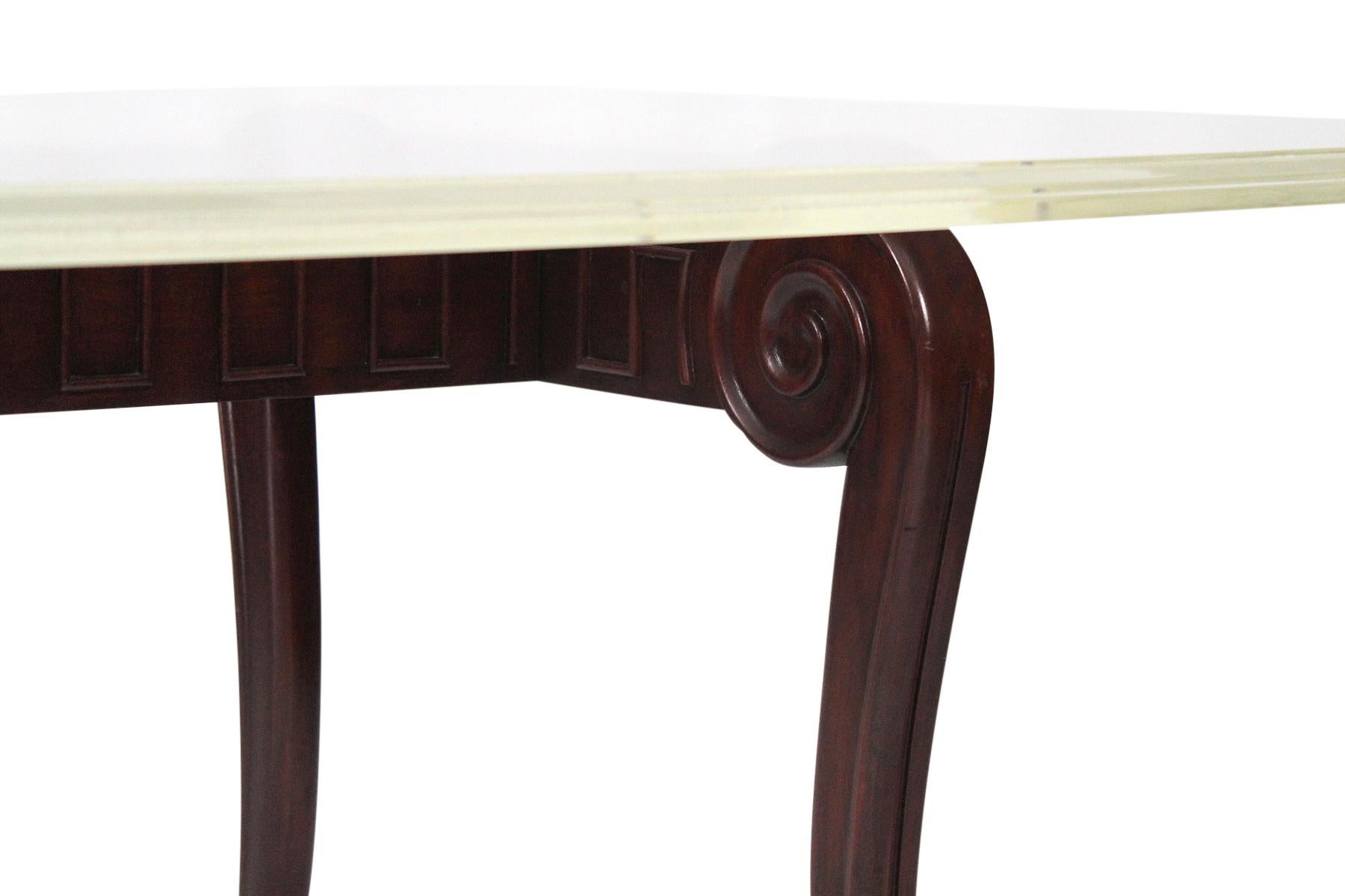 Paul Laszlo Custom Dining Table with Lucite Top For Sale 4