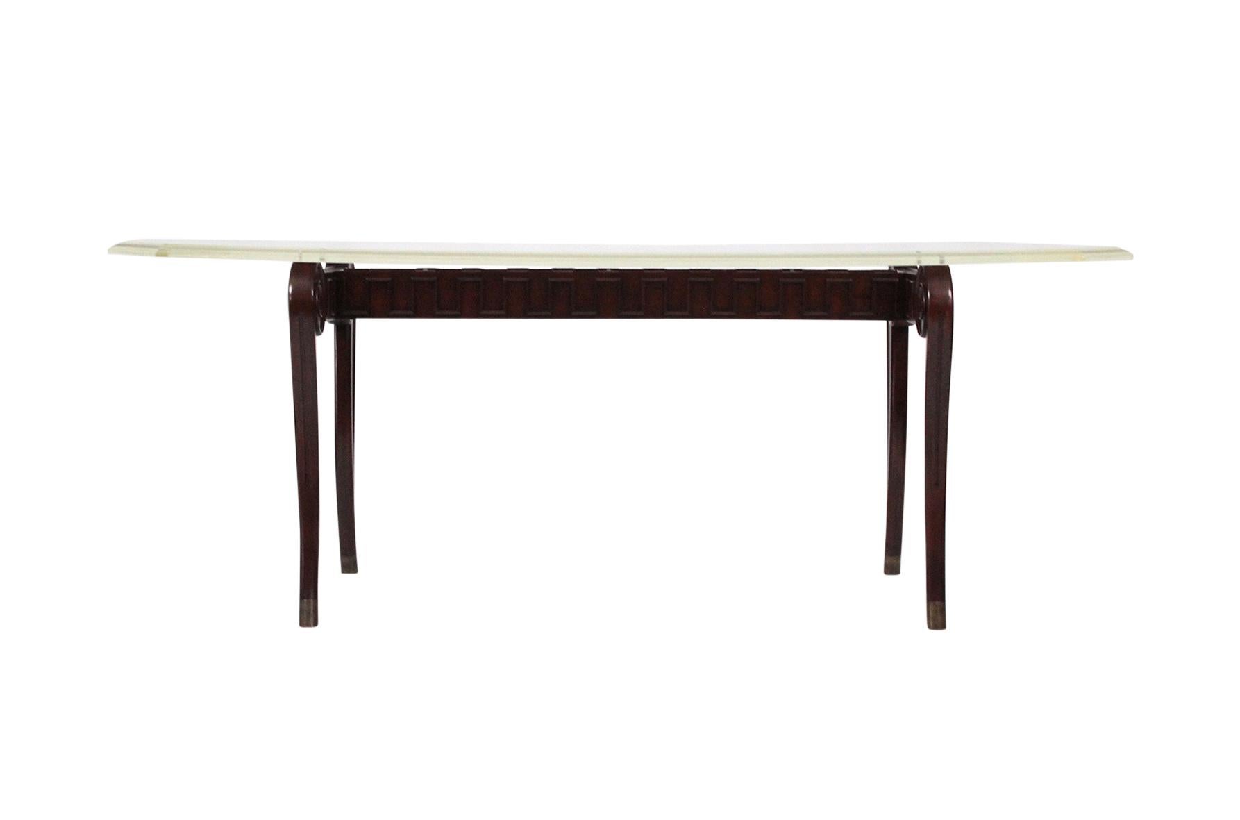 American Paul Laszlo Custom Dining Table with Lucite Top For Sale