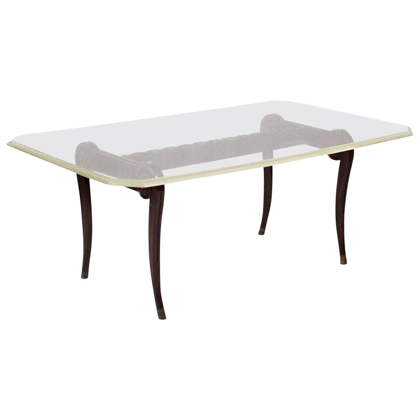 Paul Laszlo Custom Dining Table with Lucite Top For Sale