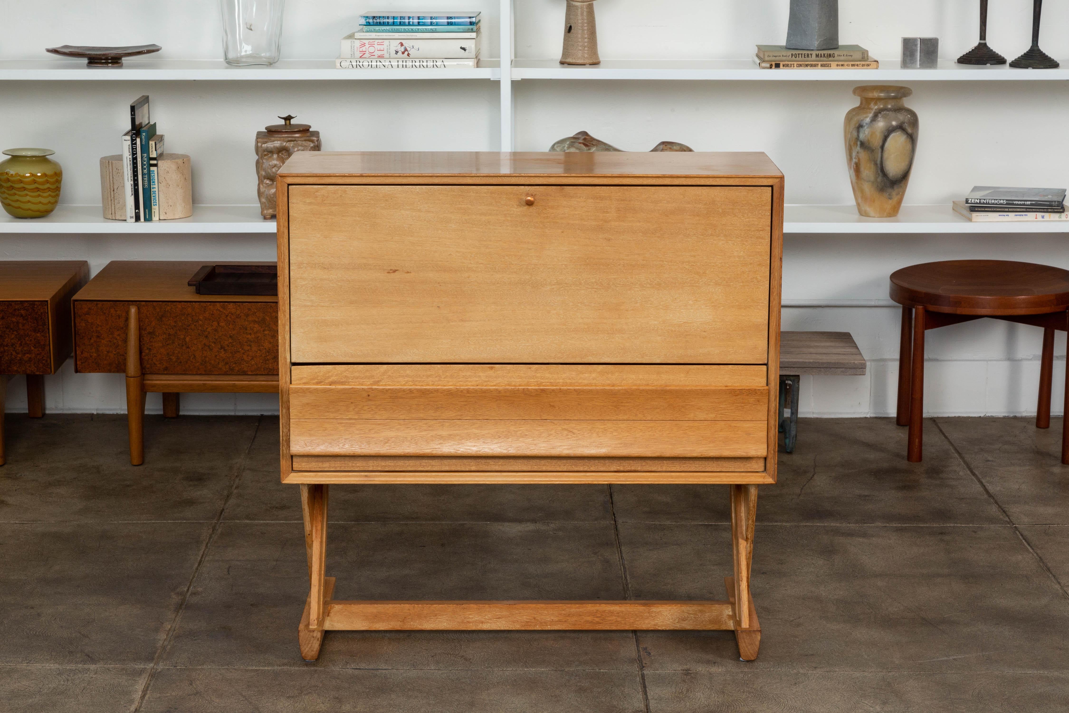 Bleached Paul Laszlo Liquor Cabinet for Brown Saltman