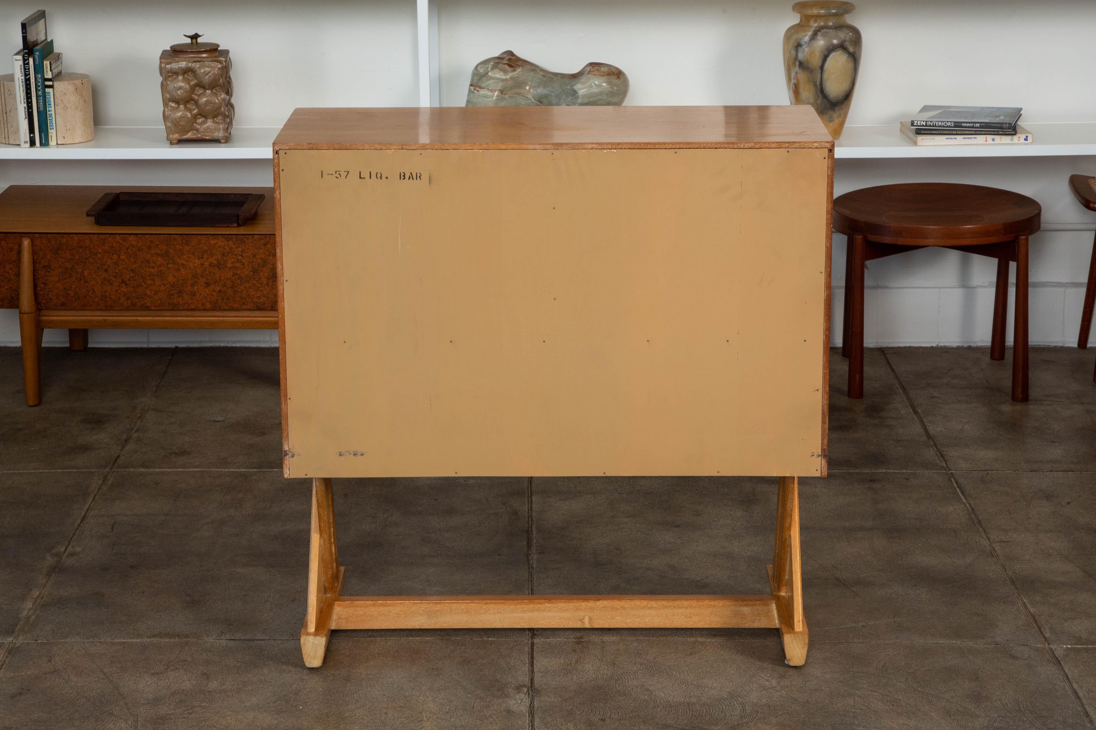 Mahogany Paul Laszlo Liquor Cabinet for Brown Saltman