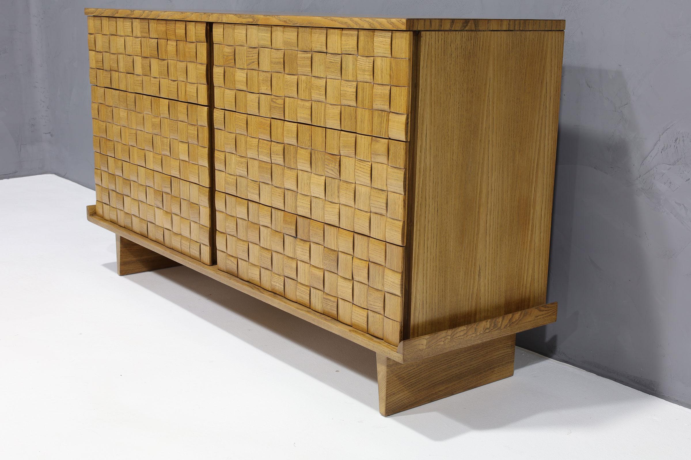 Mid-Century Modern Paul Laszlo for Brown Saltman Basket Weave Dresser in Oak