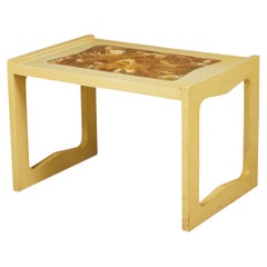 Paul Laszlo for Brown Saltman Beige Finished Resin Top End / Side Table