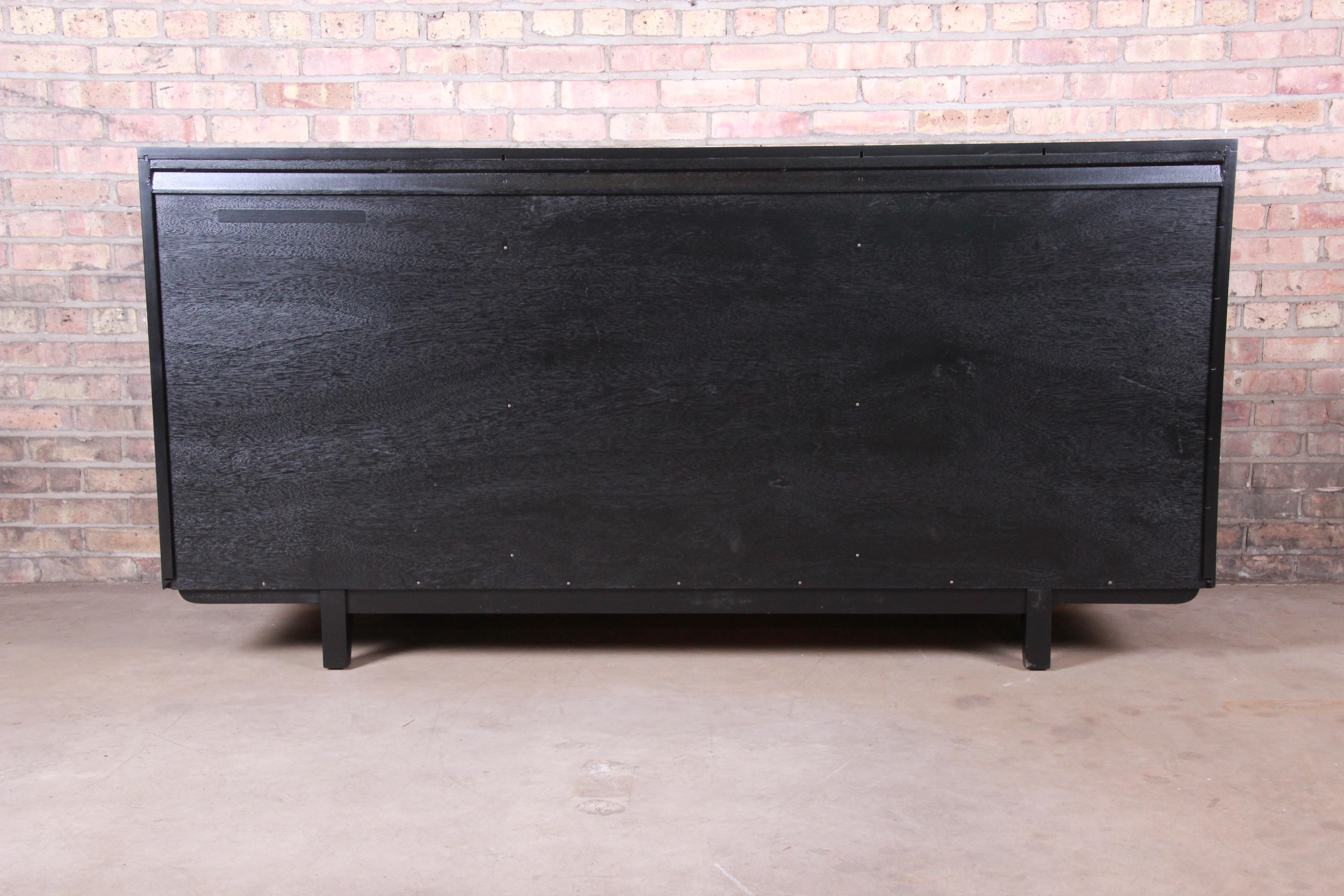 Paul Laszlo for Brown Saltman Ebonized Dresser or Credenza, Newly Refinished For Sale 12