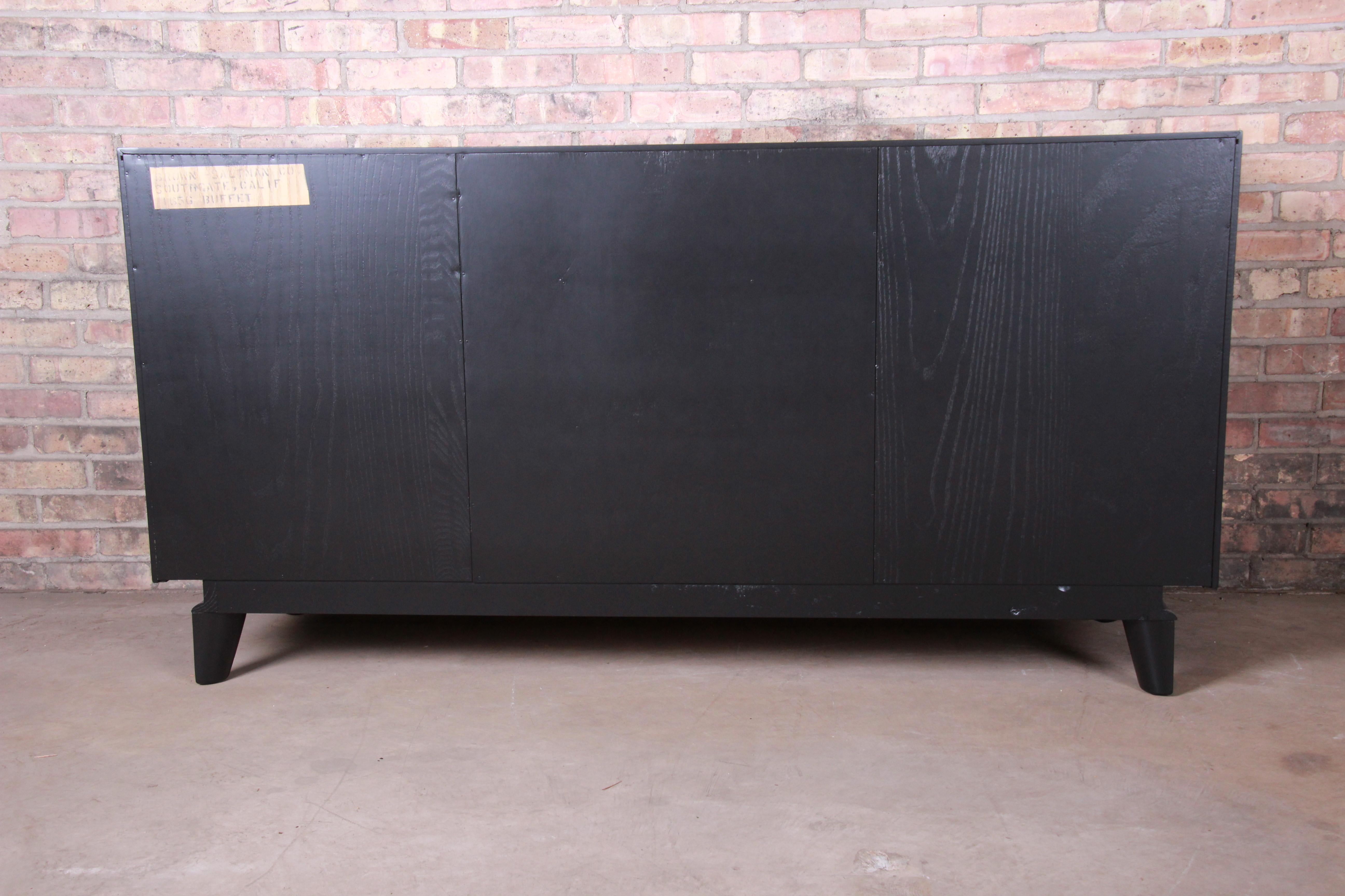 Paul Laszlo for Brown Saltman Ebonized Sideboard Credenza, Newly Refinished 6