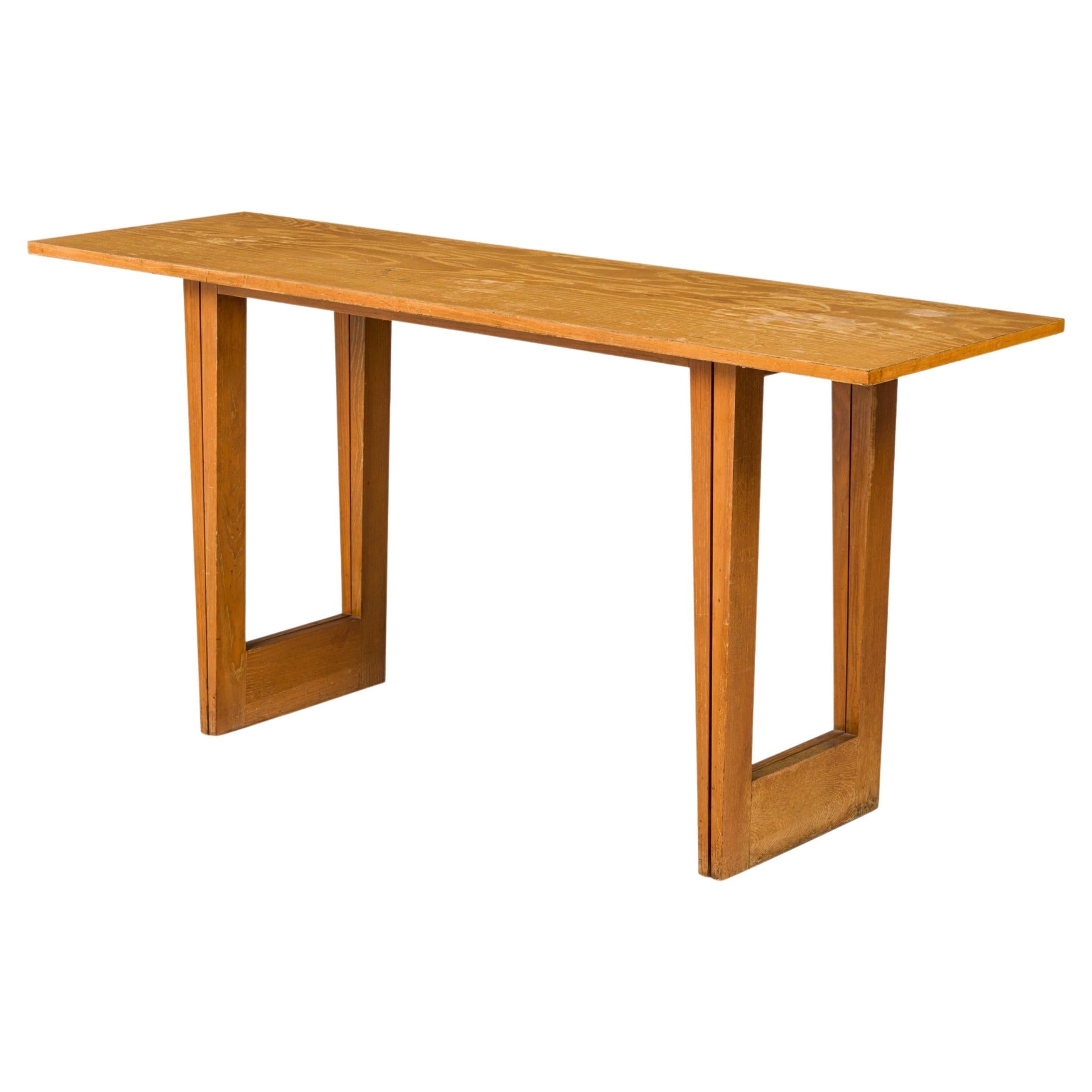 Paul Laszlo for Brown Saltman Flip Top Wooden Console / Dinette Table For Sale