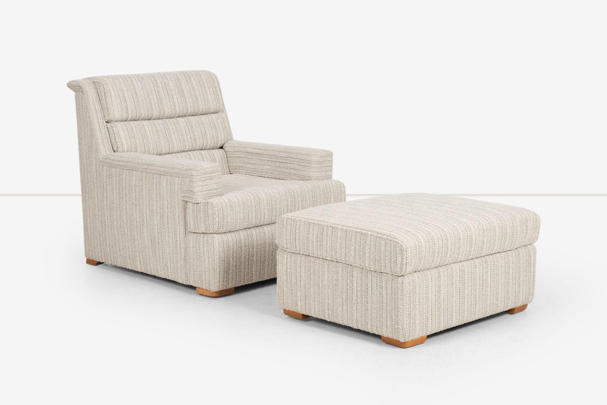 American Paul Laszlo for Brown Saltman Lounge and Chair and Ottoman For Sale