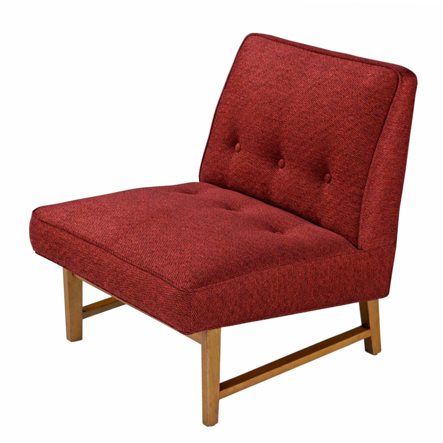 Mid-Century Modern Edward Wormley for Dunbar Mahogany Slipper Chairs Lounge Chair Set, Restored