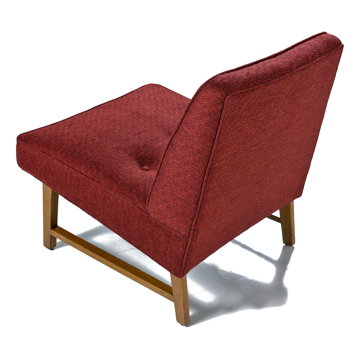 American Edward Wormley for Dunbar Mahogany Slipper Chairs Lounge Chair Set, Restored