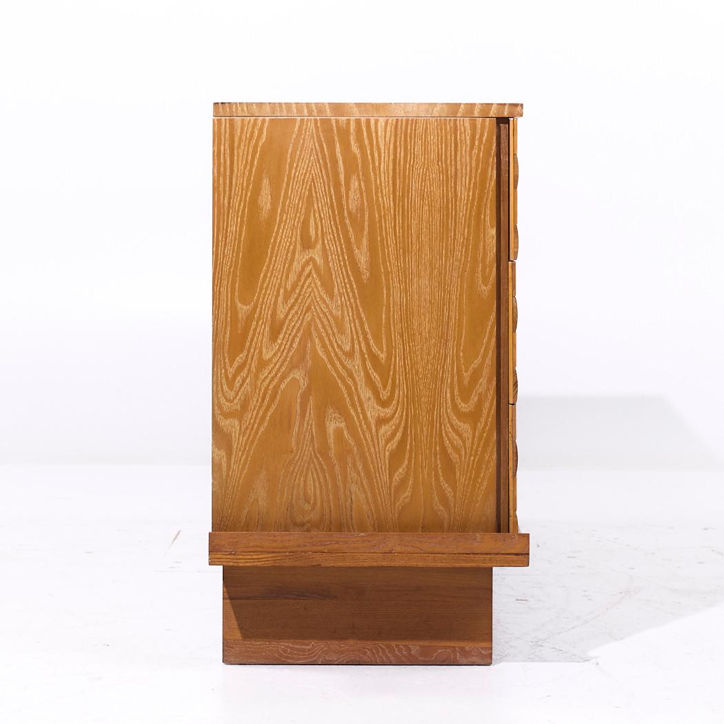 American Paul Laszlo for Brown Saltman Mid Century Oak Basketweave Dresser For Sale