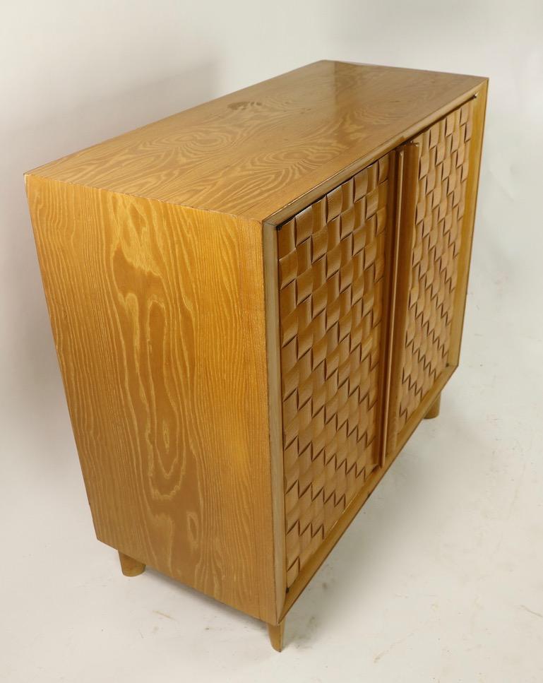 Paul Laszlo for Brown Saltman Weave Pattern Cabinet In Good Condition In New York, NY
