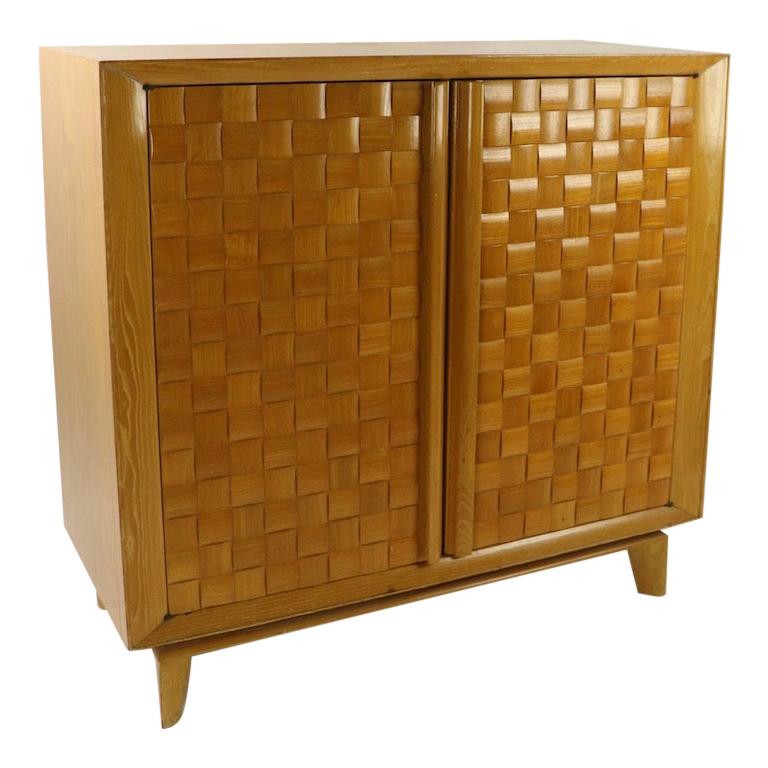 Paul Laszlo for Brown Saltman Weave Pattern Cabinet