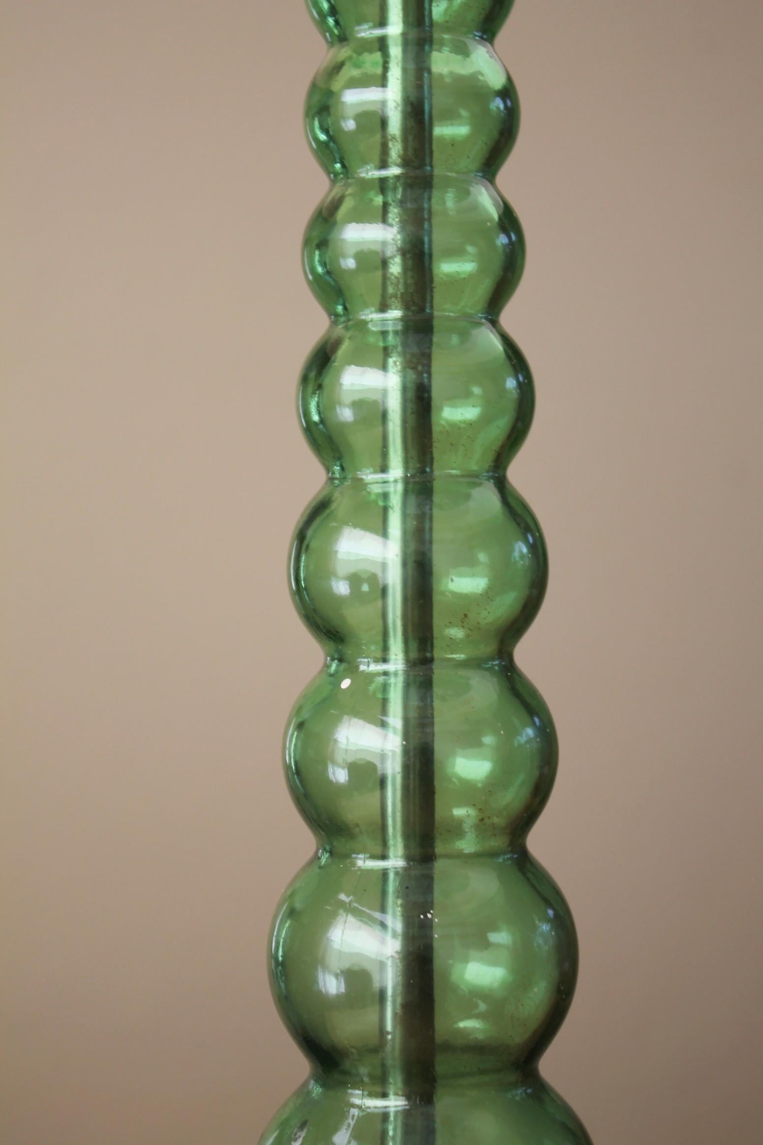Hand-Carved Wilshire House Beverly Hills Glass Lamp Mid Century Danish Modern 1950s Murano For Sale