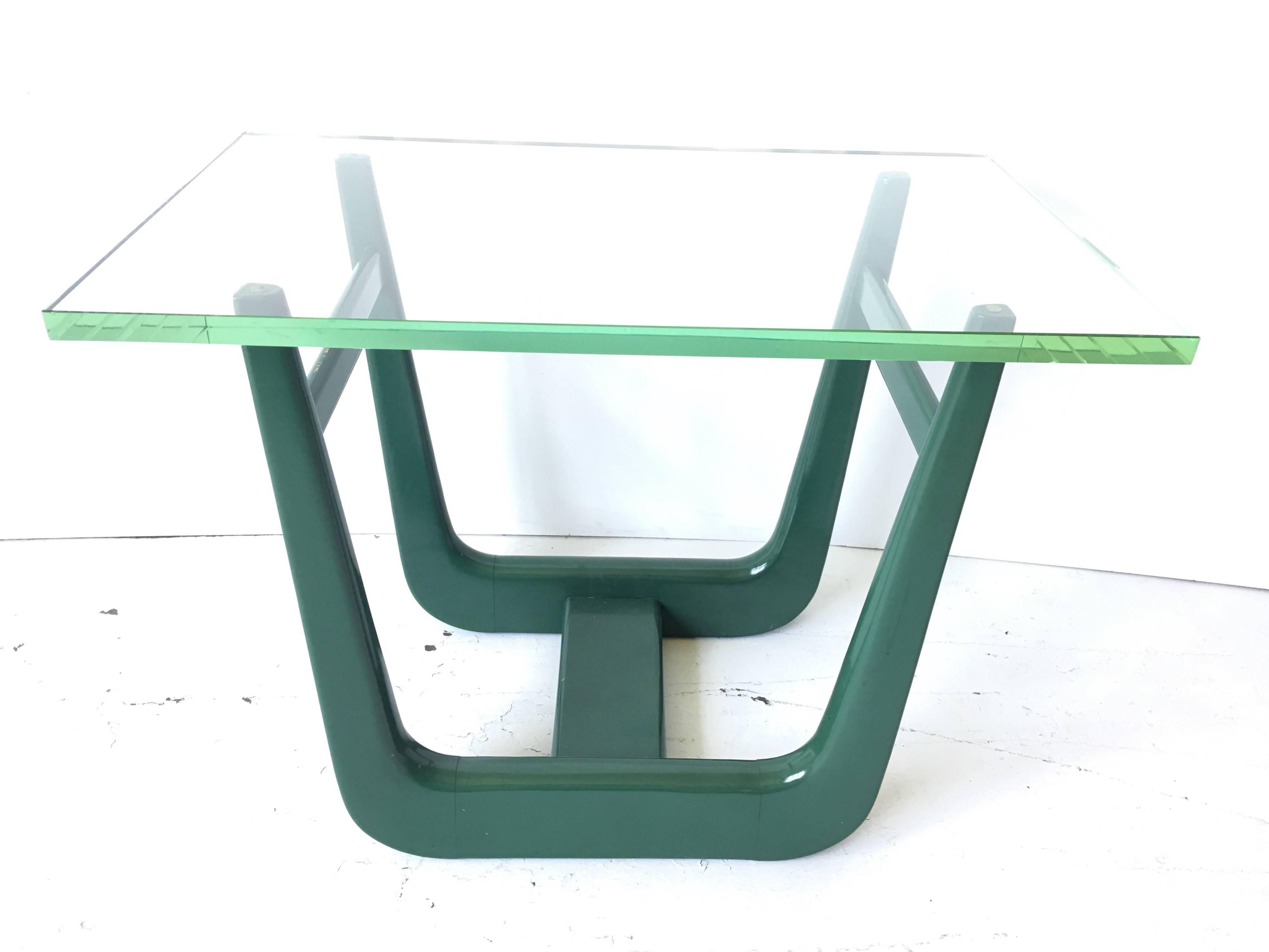 American Paul Laszlo Interior Attributed Original Green Lacquer Side Table