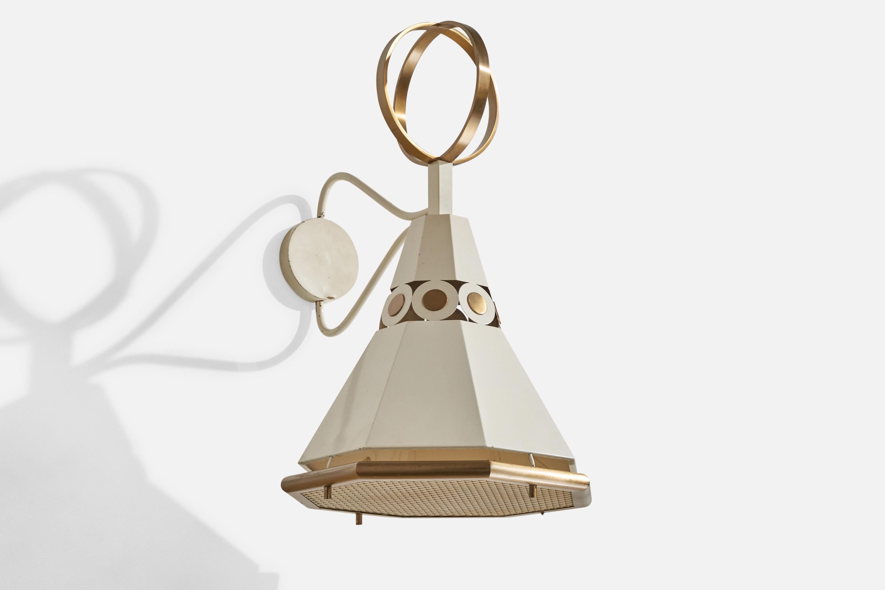 American Paul Laszlo, Large Wall Lights, Brass, Metal, USA, 1950s For Sale
