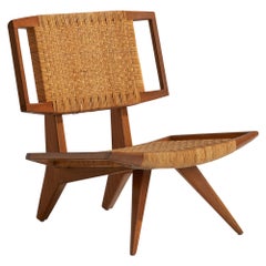Paul László, Silla de salón, caoba, ratán, EE.UU., años 50