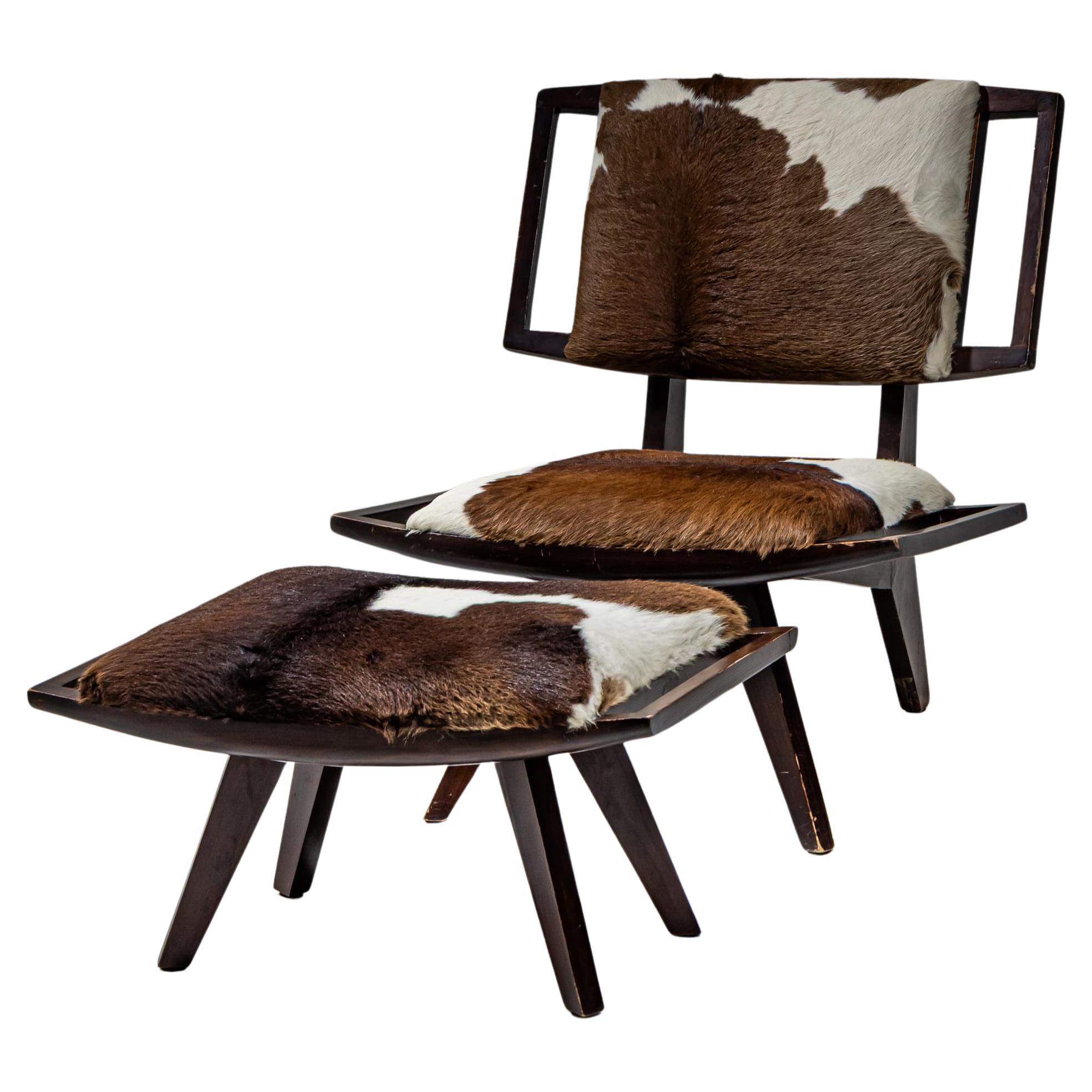 Paul László Lounge Chair with Ottoman, Glenn of California, USA, 1950s