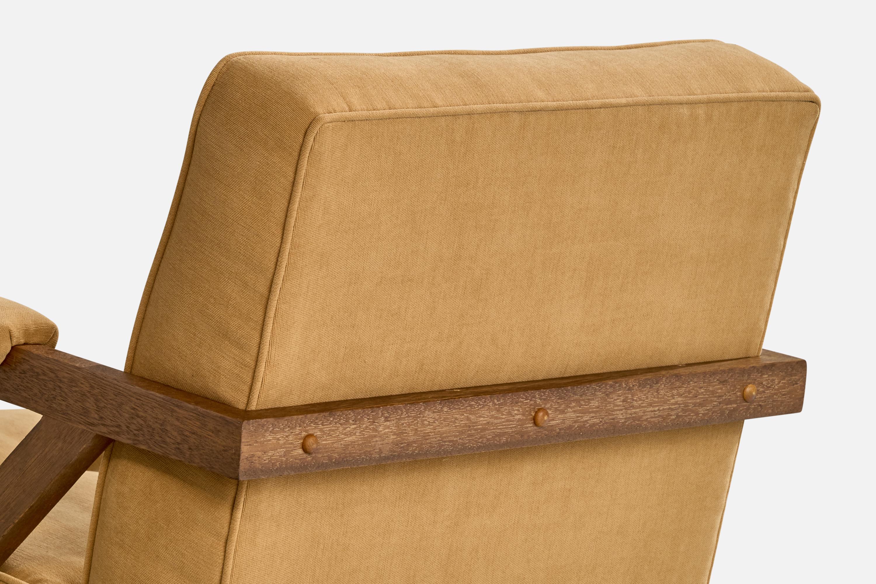 Paul Laszlo, Lounge Chair, Wood, Fabric, USA, 1950s For Sale 5