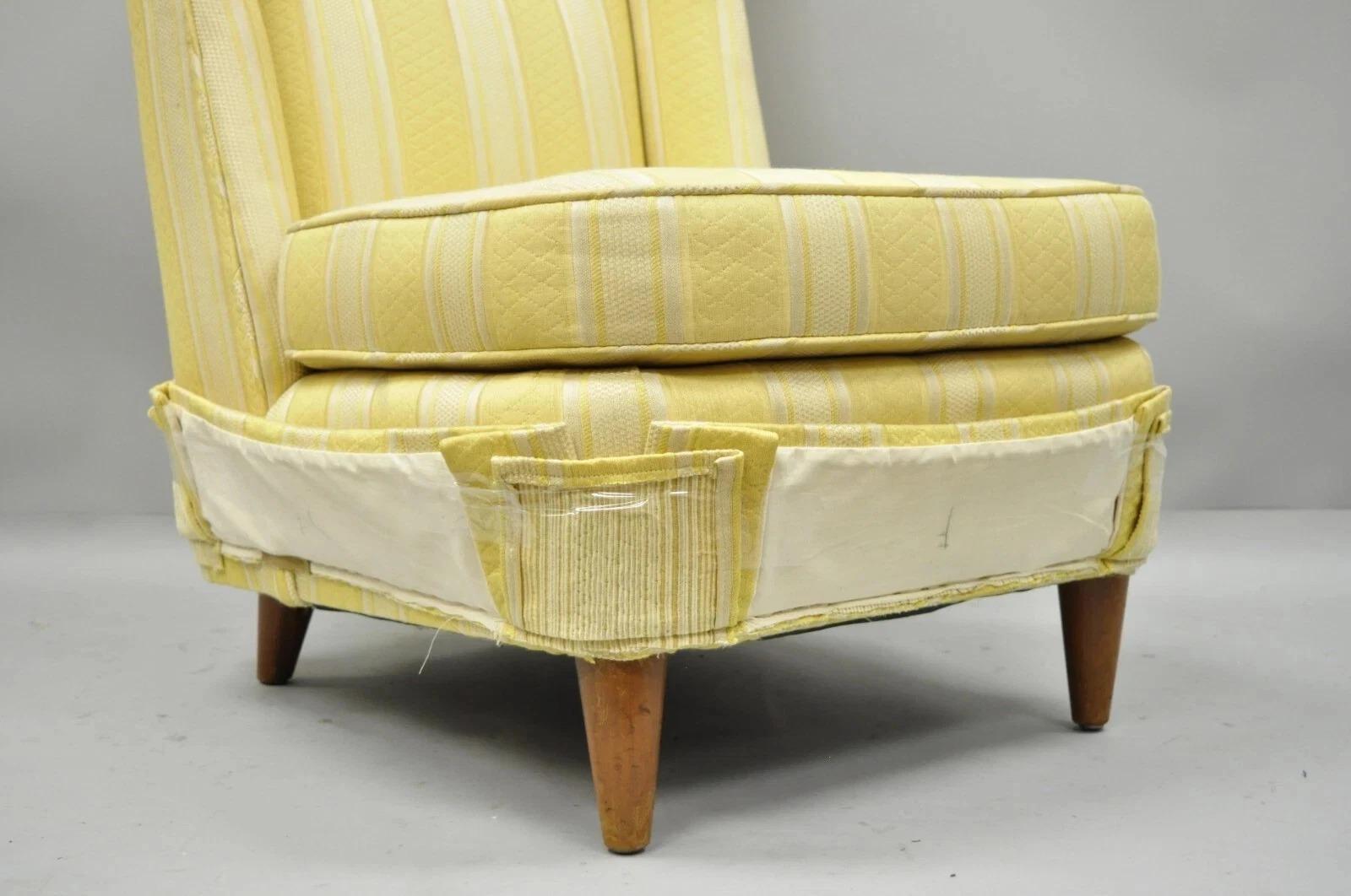 Inconnu Paul Laszlo Mid Century Modern Upholstered Barrel Wing Back Slipper Lounge Chair en vente