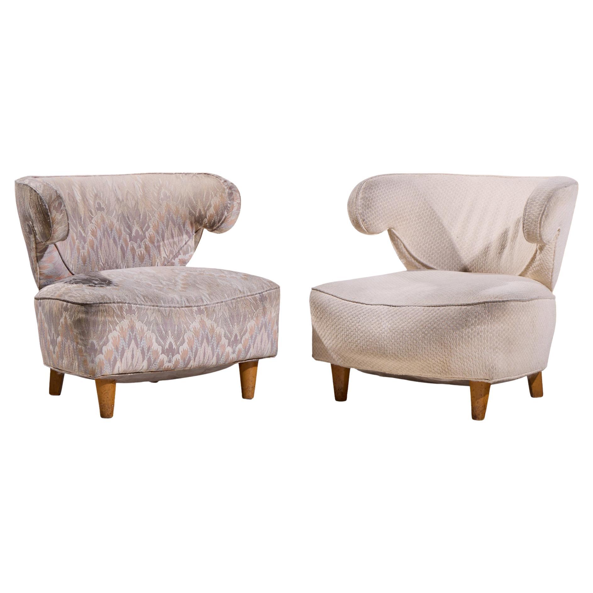 Paul Laszlo Mid Century Scroll Lounge Chairs - Pair For Sale