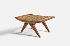 Paul László, Pouf, Rattan, Oak, Metallo, Glenn of California, Usa, anni '50