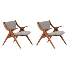 Paul Laszlo "Scissor" Lounge Chairs for Brown Saltman