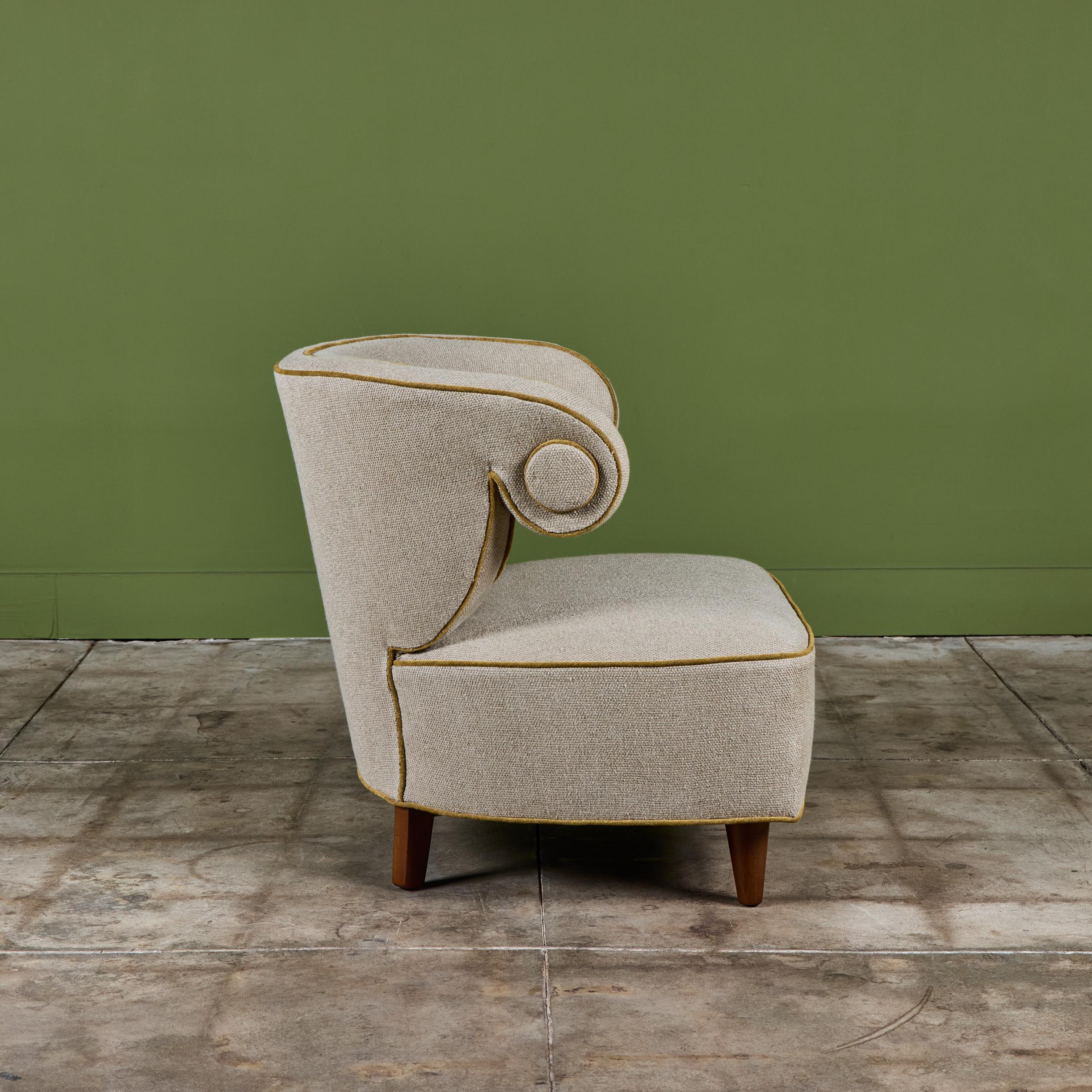 Paul Laszlo Scroll Lounge Stuhl (Moderne der Mitte des Jahrhunderts) im Angebot