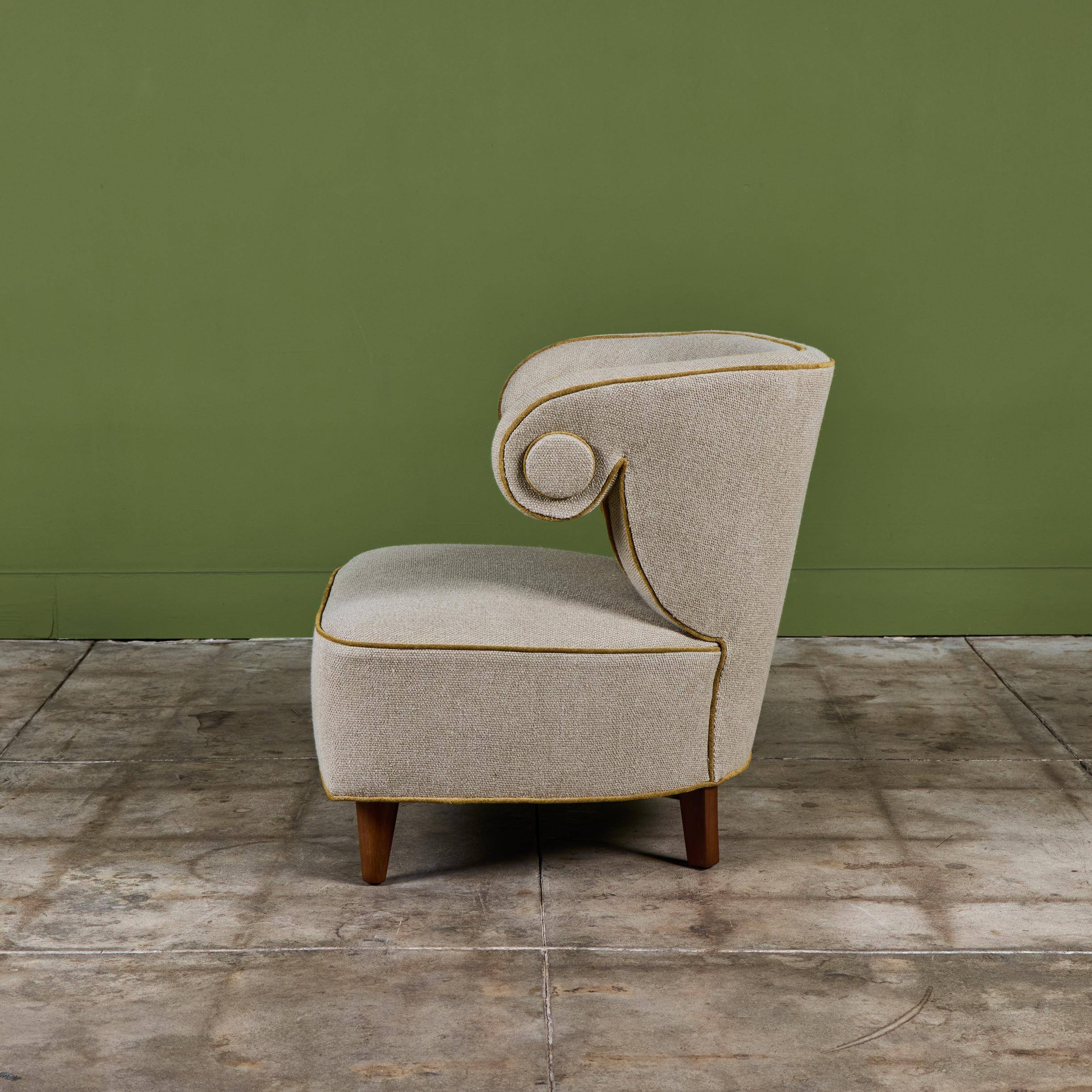 Paul Laszlo Scroll Lounge Stuhl (Mitte des 20. Jahrhunderts) im Angebot
