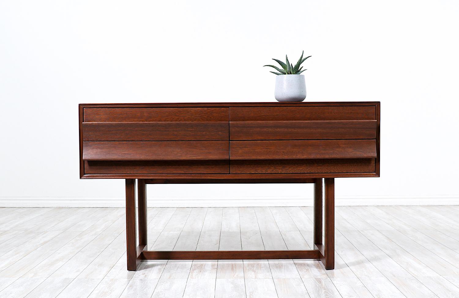 American Paul Laszlo Sculpted Console Table for Brown Saltman