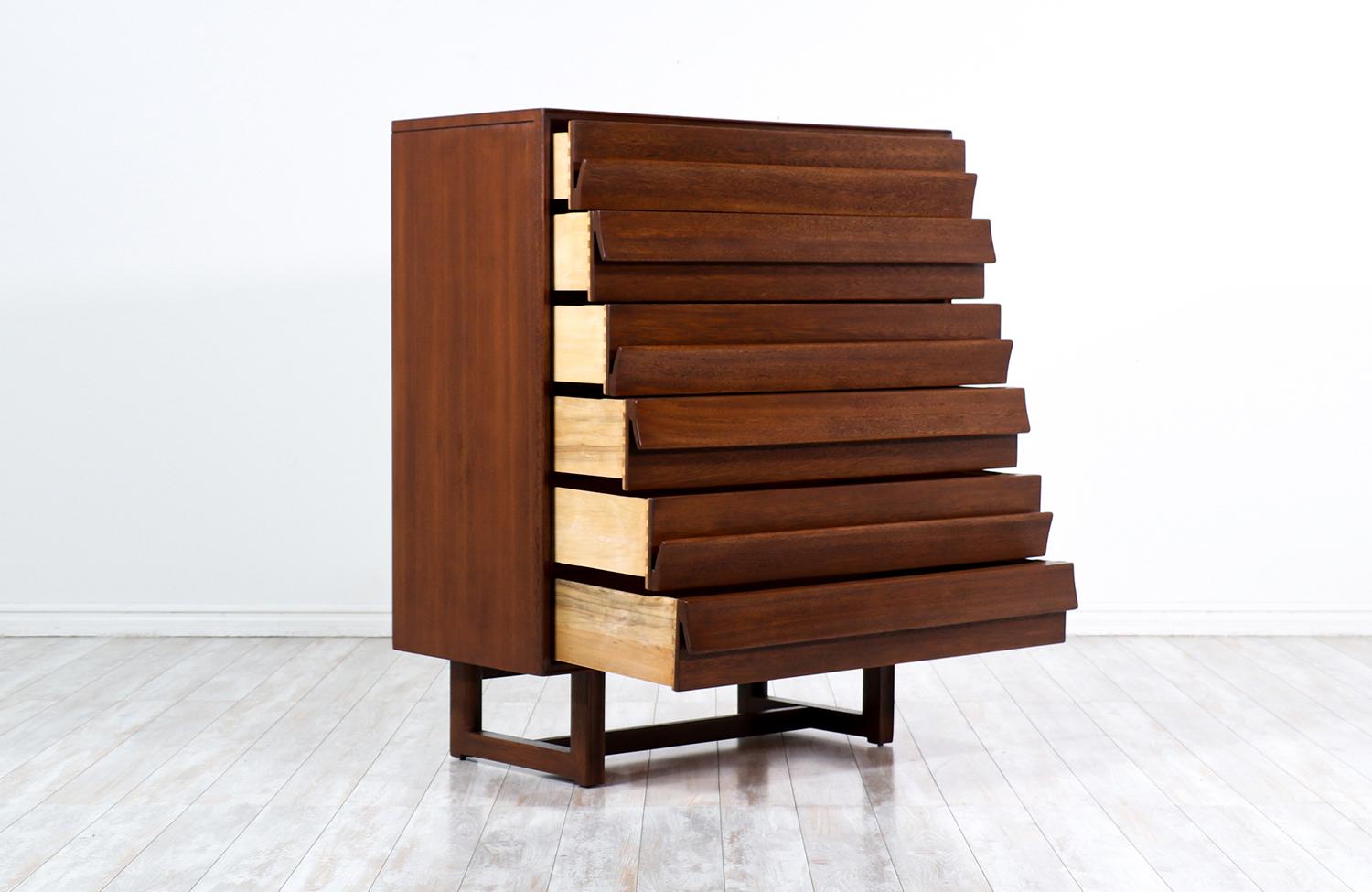 Mid-Century Modern Paul Laszlo Sculpted Highboy for Brown Saltman