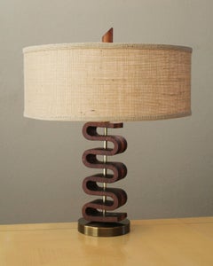 Sculptural Paldao Wood Teak Lamp Mid Century Danish Modern Wilshire House 1950s