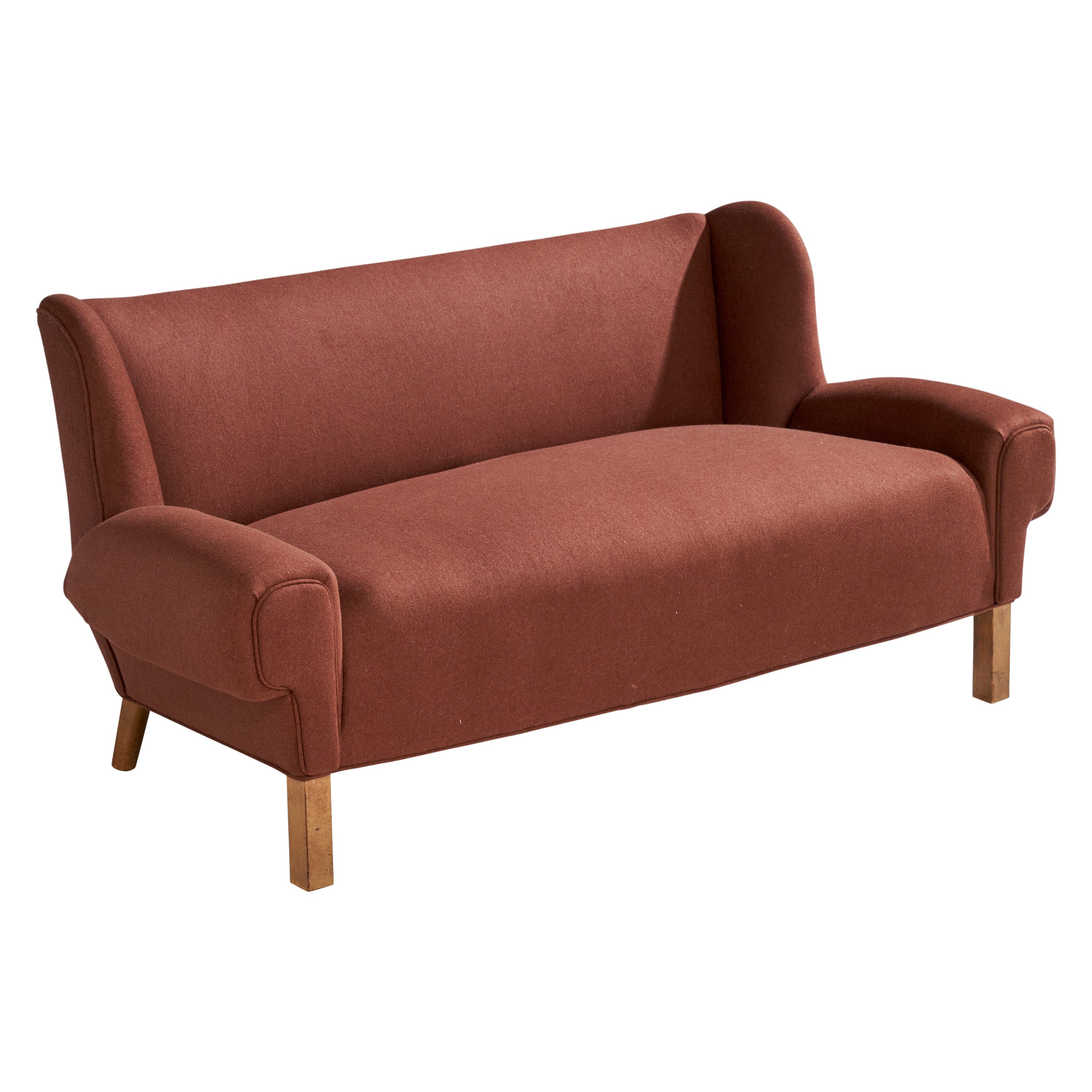 Paul Laszlo, Sofa, Mahogany, Fabric, USA, 1950s